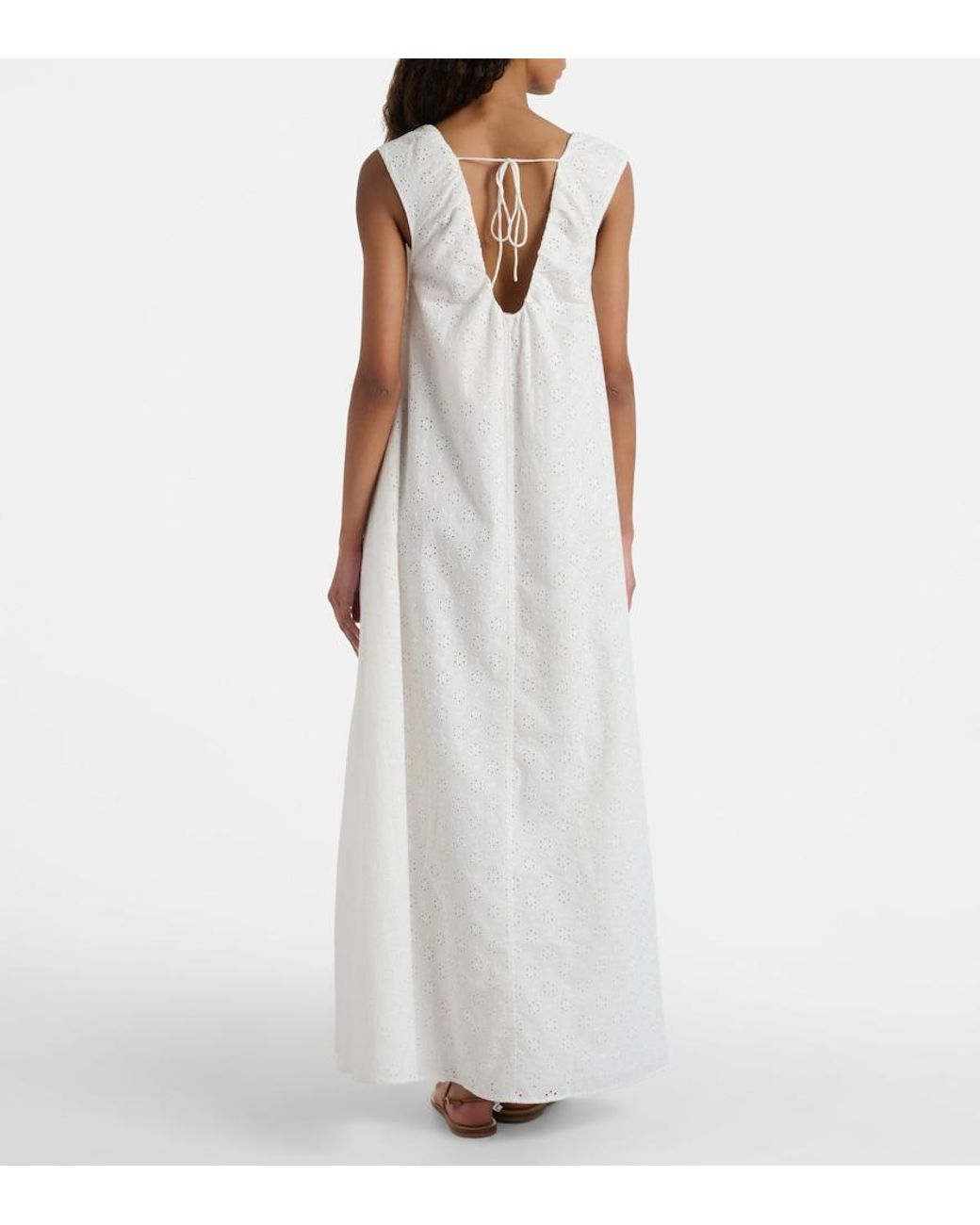 Faithfull The Brand White Juana Broiderie Anglaise Maxi Dress