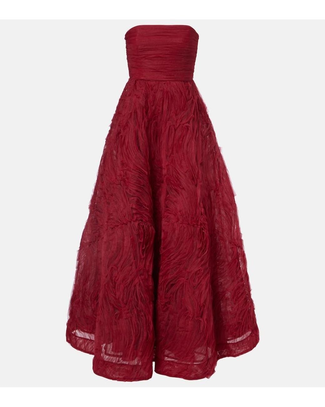 Rebecca Vallance Red Willow Mesh Bustier Gown