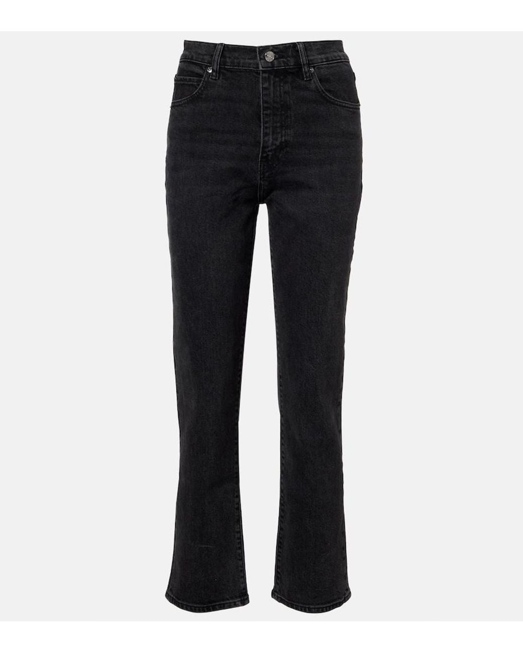 FRAME Blue Ruler Cropped Straight Jeans