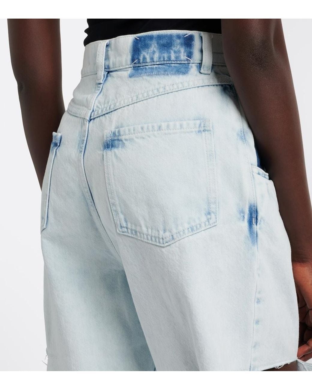 Maison Margiela Blue Cutout Barrel-Leg Jeans