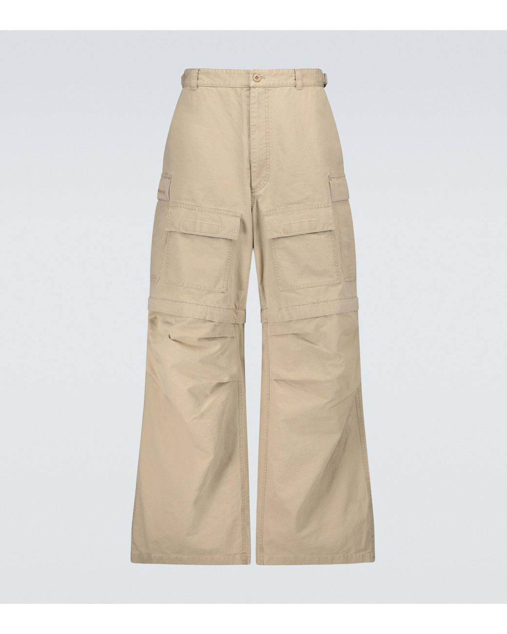 Balenciaga Wide-leg Cargo Pants in Natural for Men | Lyst