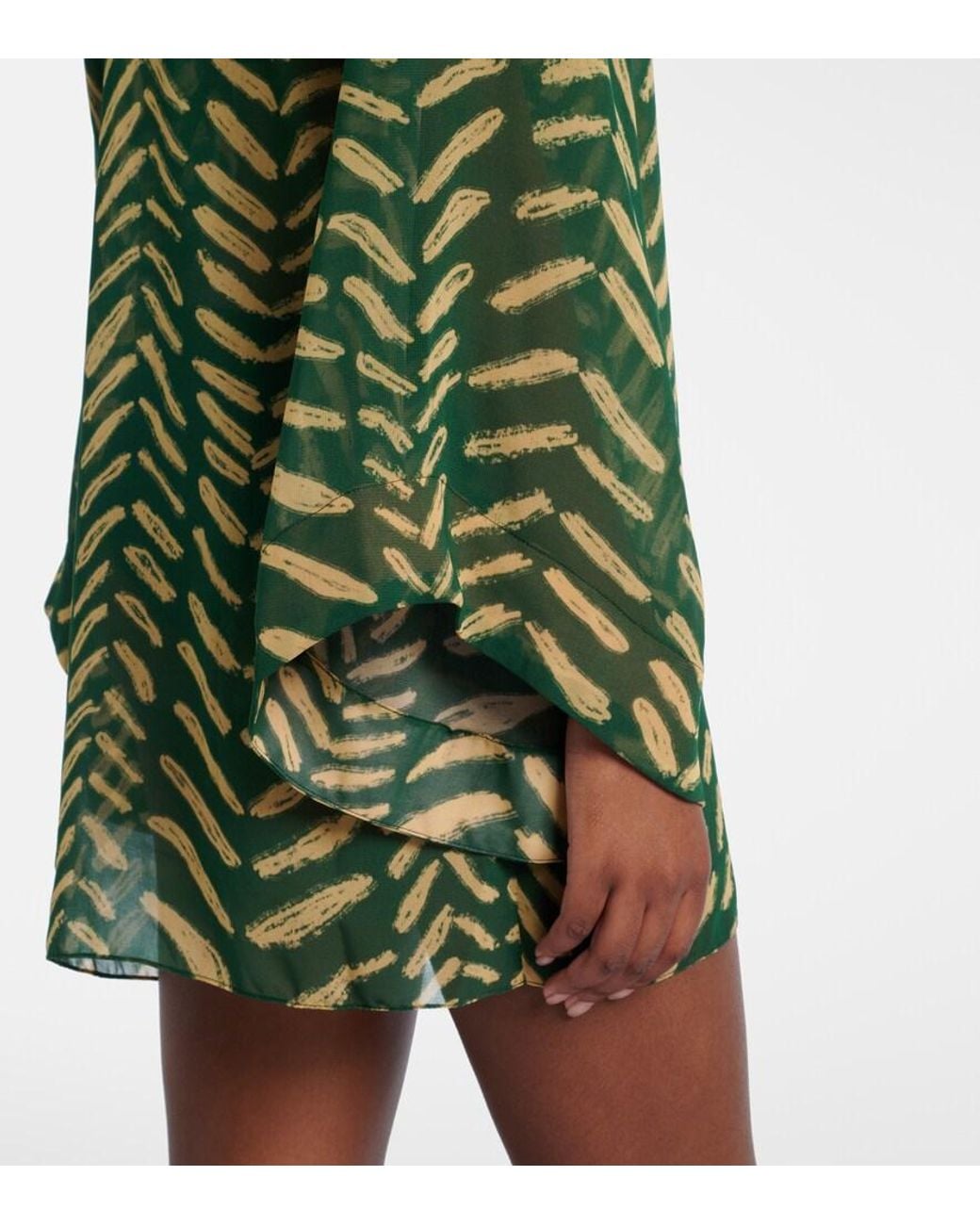 Johanna Ortiz Green Printed Cotton Kaftan