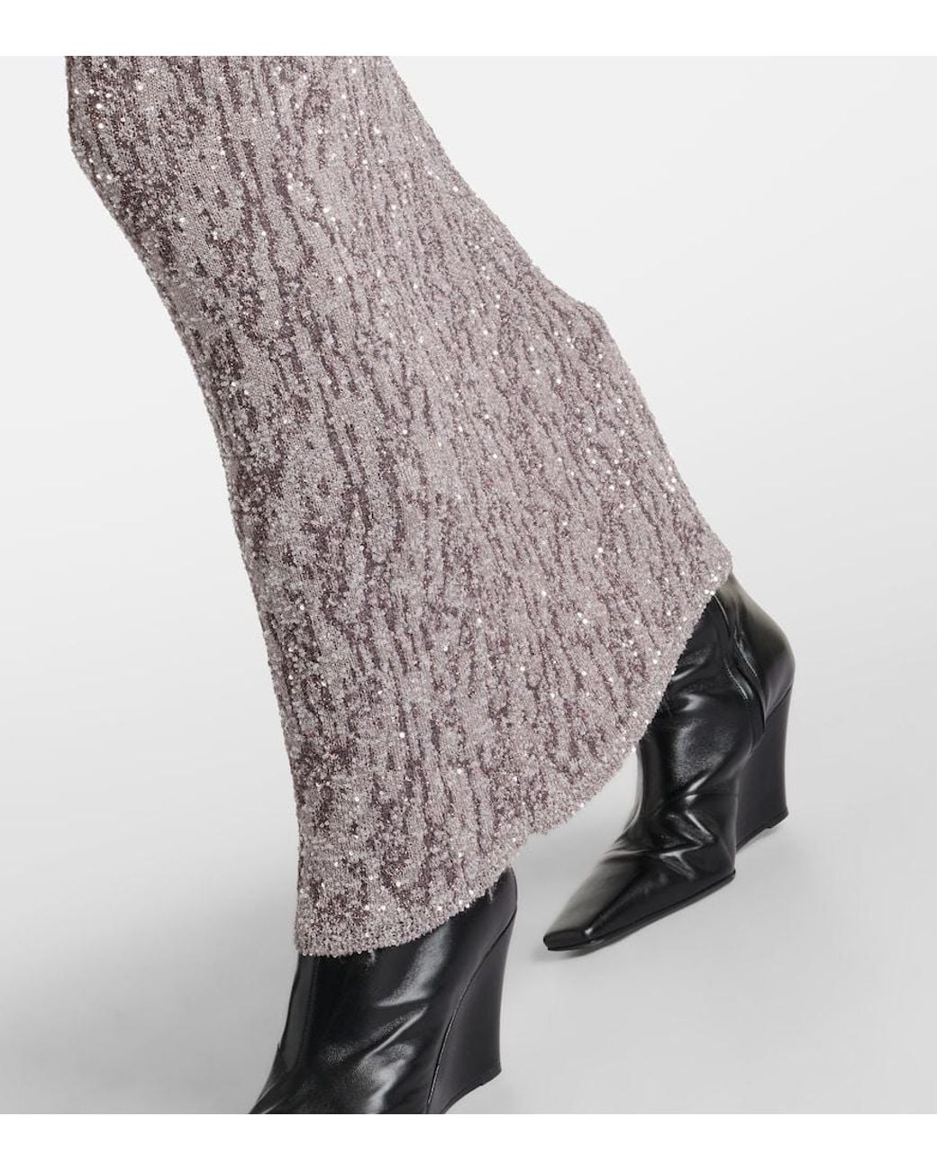 Acne Gray Sequined Jacquard Maxi Dress
