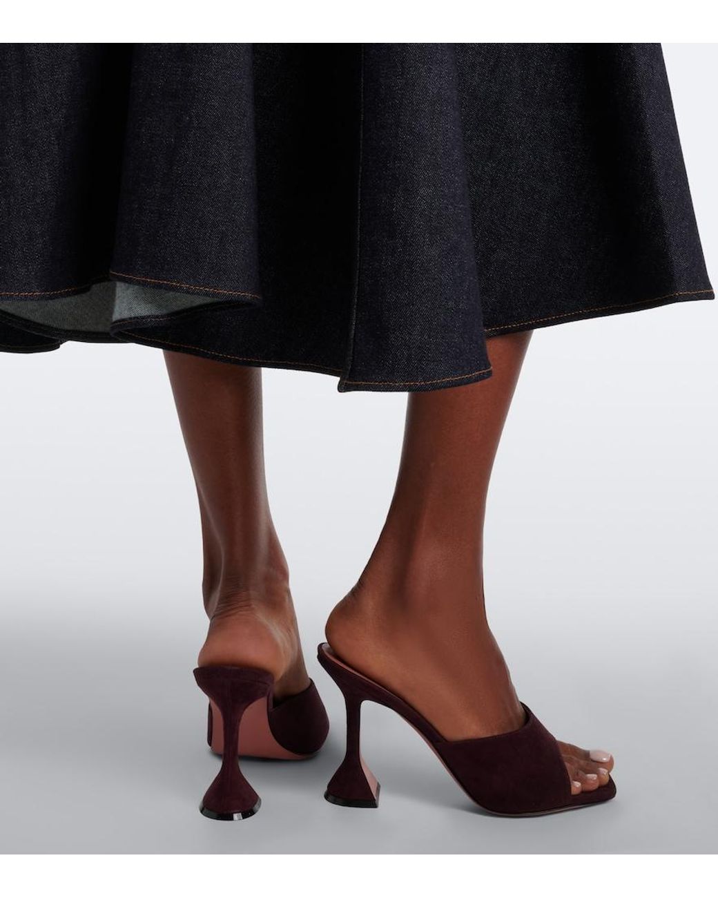 AMINA MUADDI Red Lupita Suede Mules