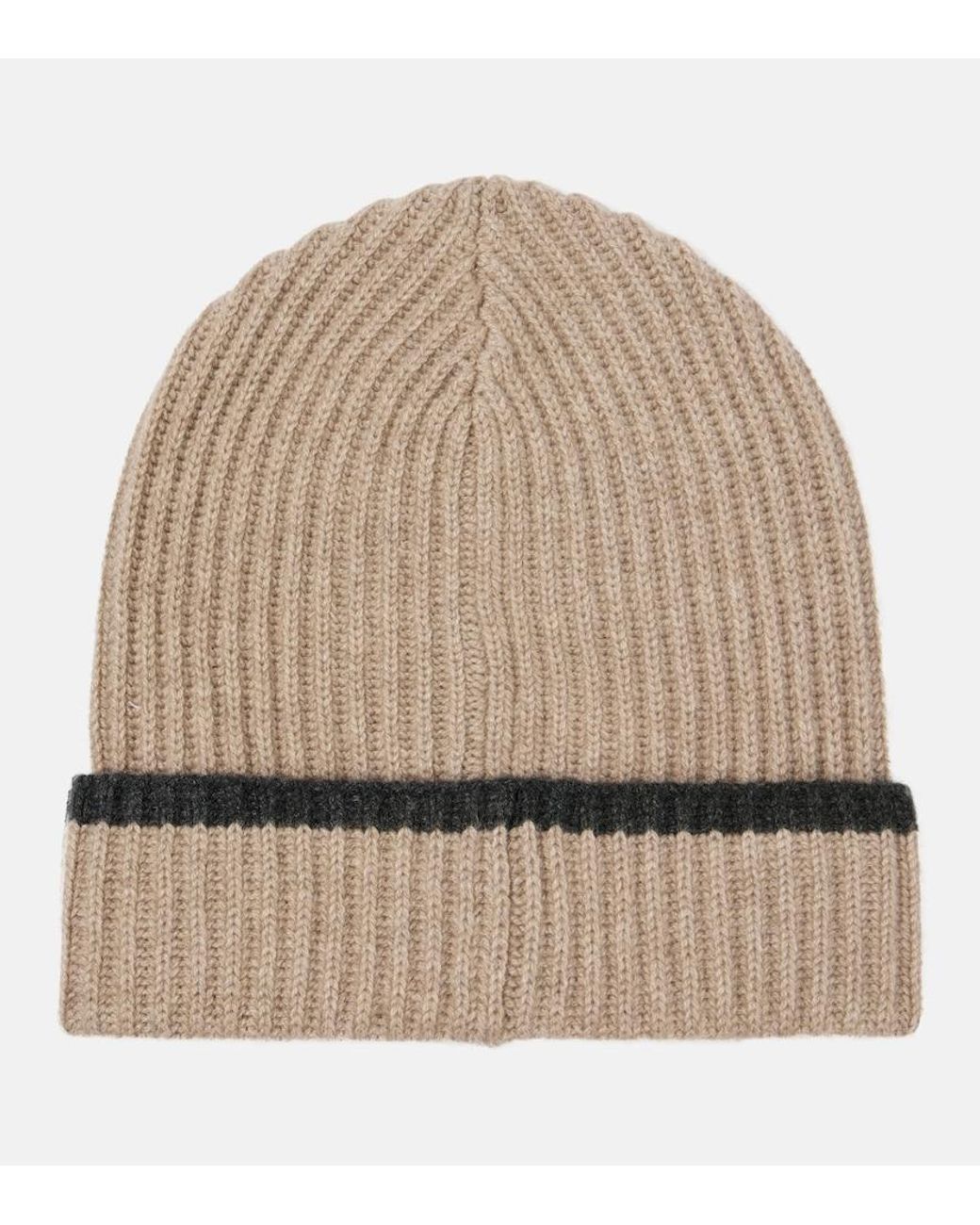 Brunello Cucinelli Natural Embellished Cashmere Beanie