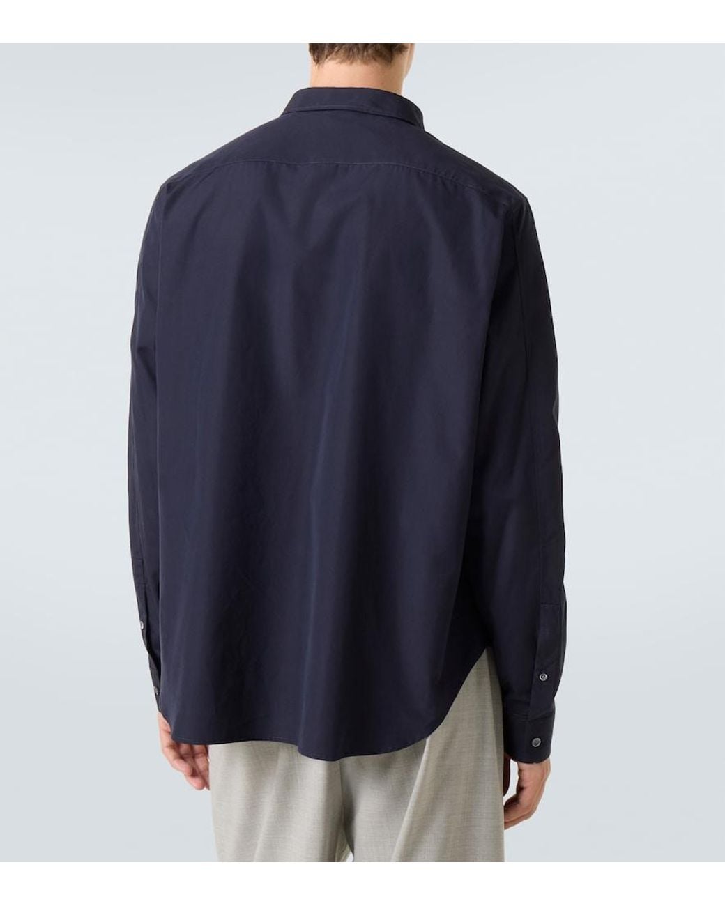 Loewe Blue Long-Sleeves Regular-Fit Cotton-Poplin Shirt for men