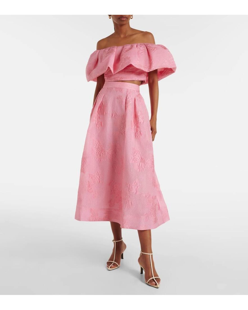 送料関税込■REBECCA VALLANCE■Zelie フローラルマキシスカート Rebecca Vallance Zelie Floral Maxi Skirt in Pink | Lyst