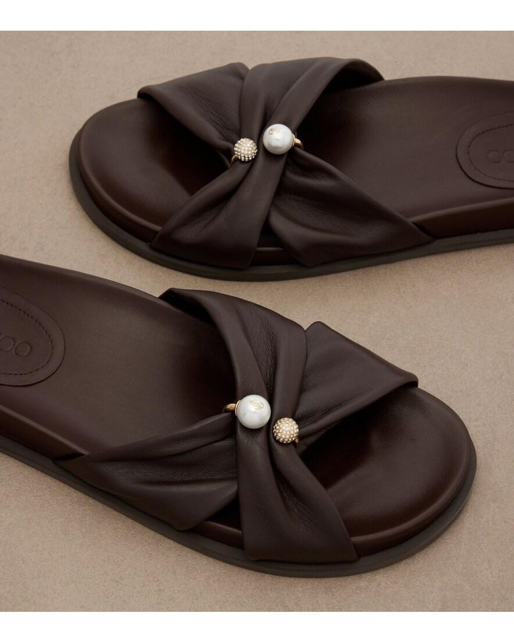 Jimmy Choo Black Rafi Embellished Leather Sandals