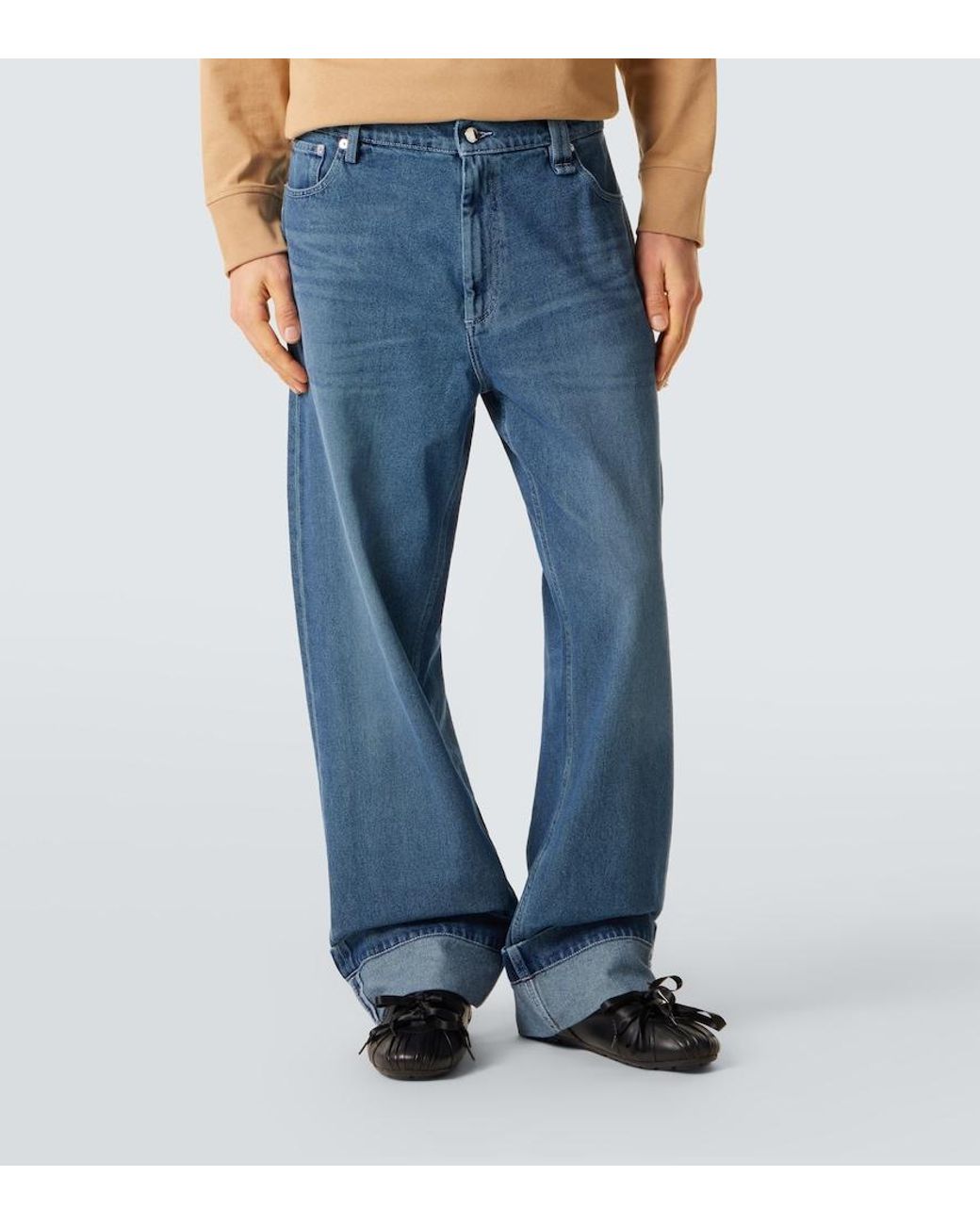 Simone Rocha Blue Crystal-Embellished Straight Jeans for men
