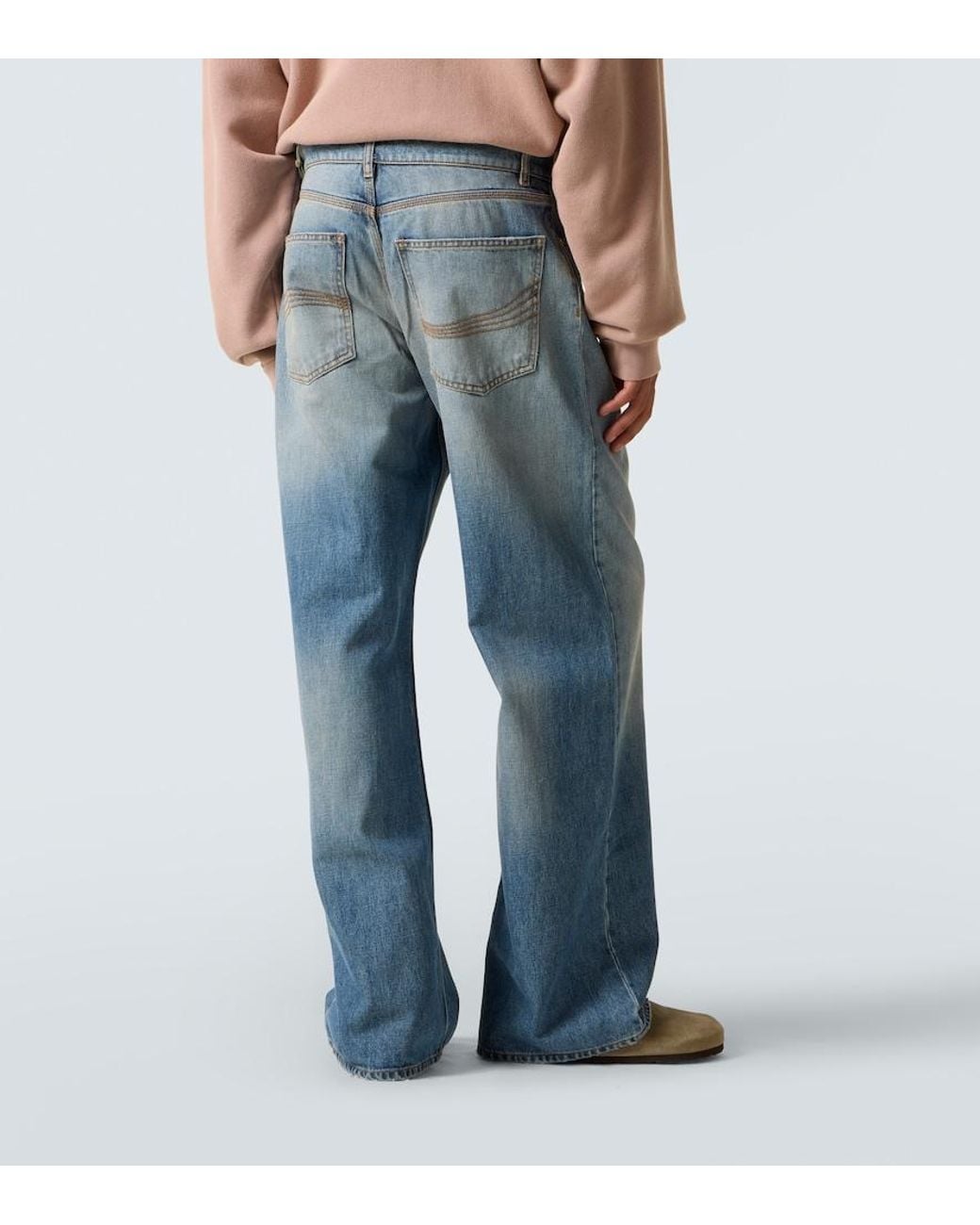 ERL Blue Mid-Rise Straight Jeans for men
