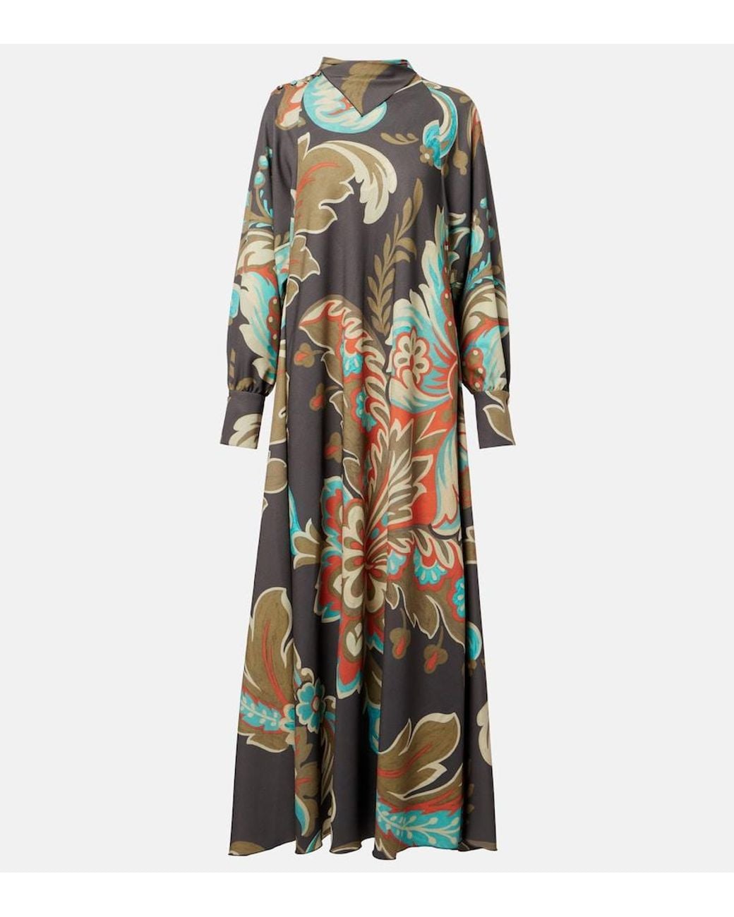 Etro Multicolor Printed Asymmetric Maxi Dress