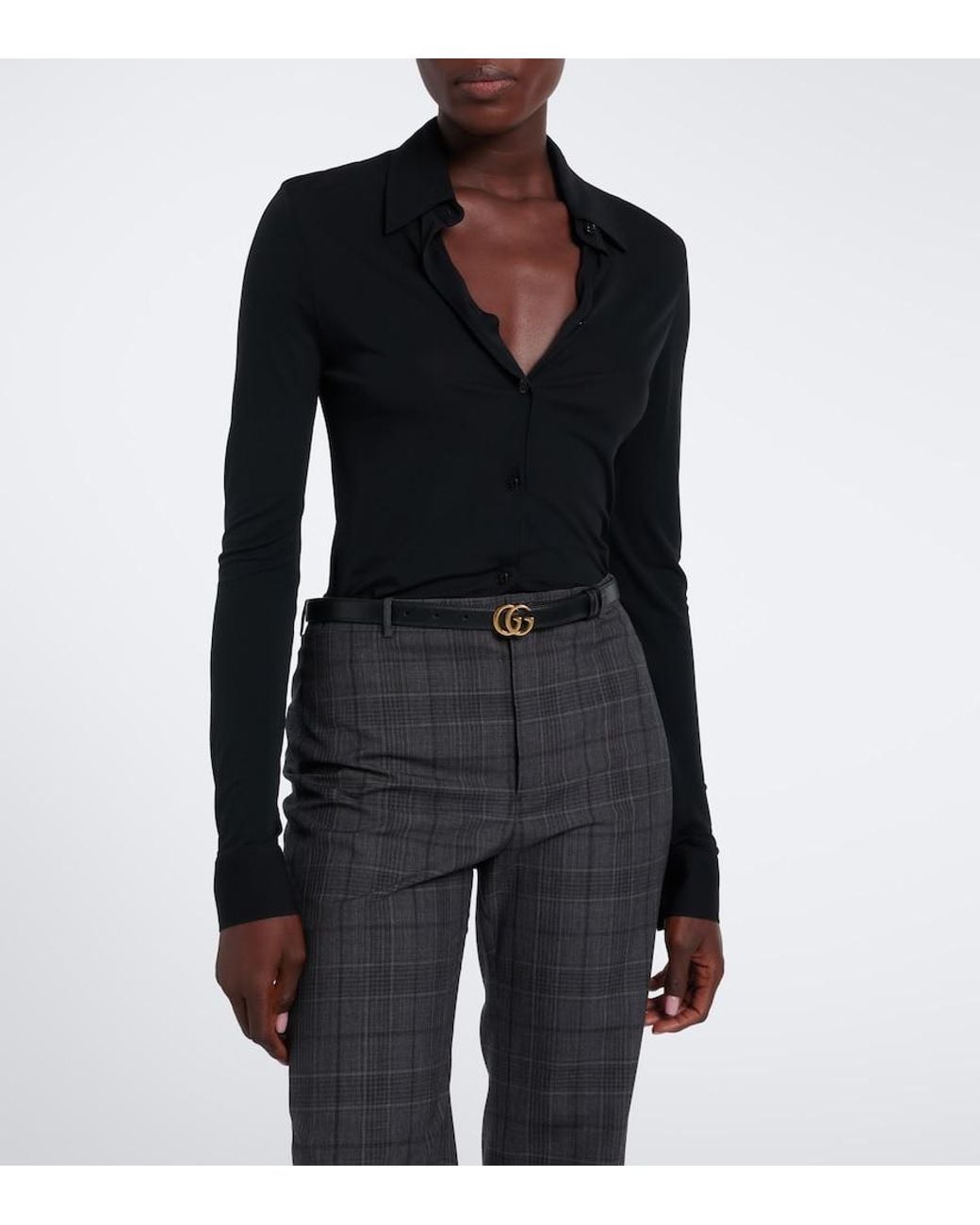 Gucci Black Crepe Jersey Shirt