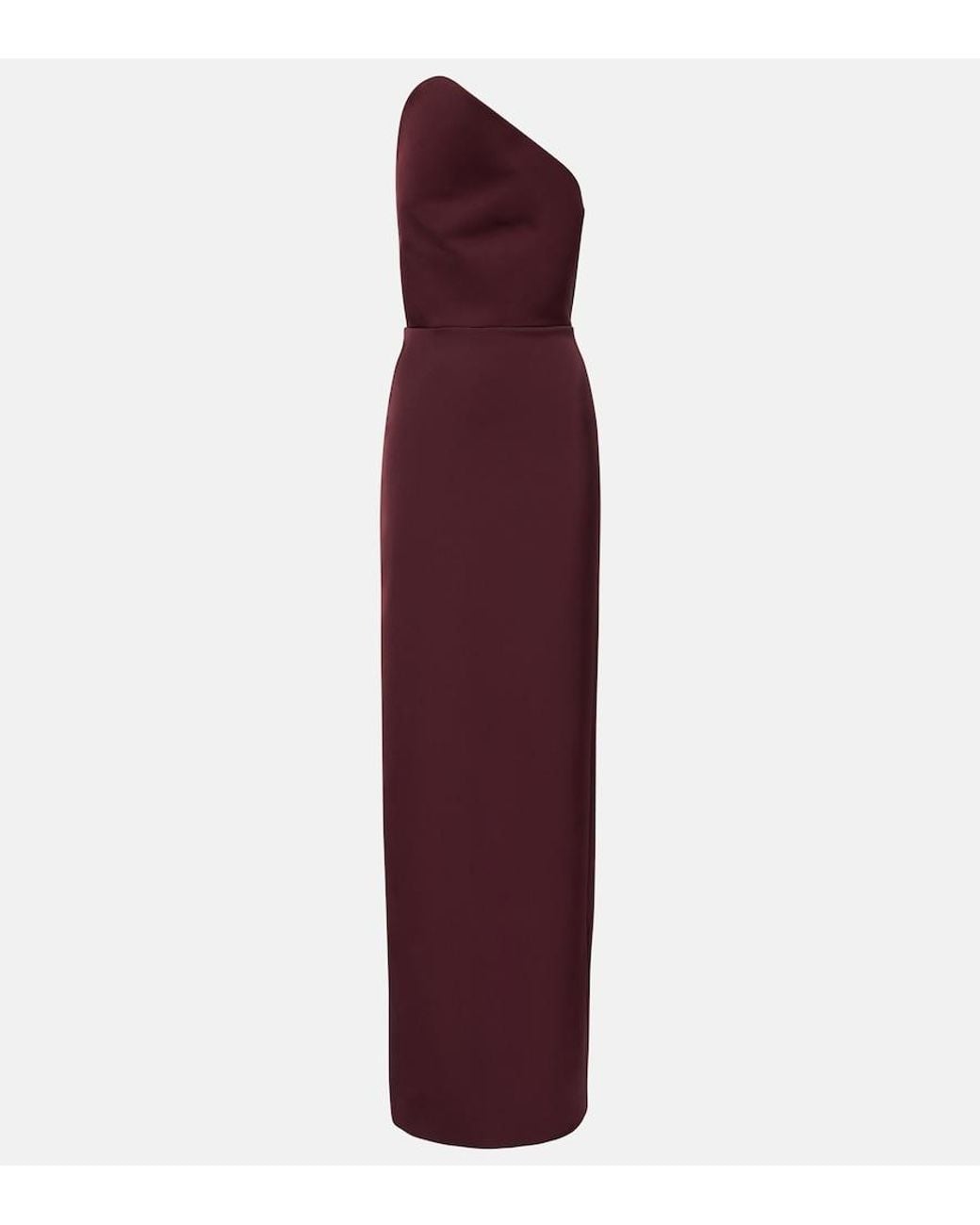 David Koma Purple Asymmetric Satin Gown