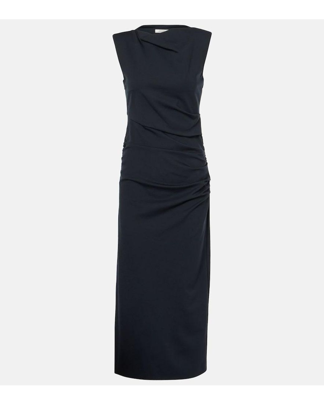 Dorothee Schumacher Blue Emotional Essence Draped Midi Dress