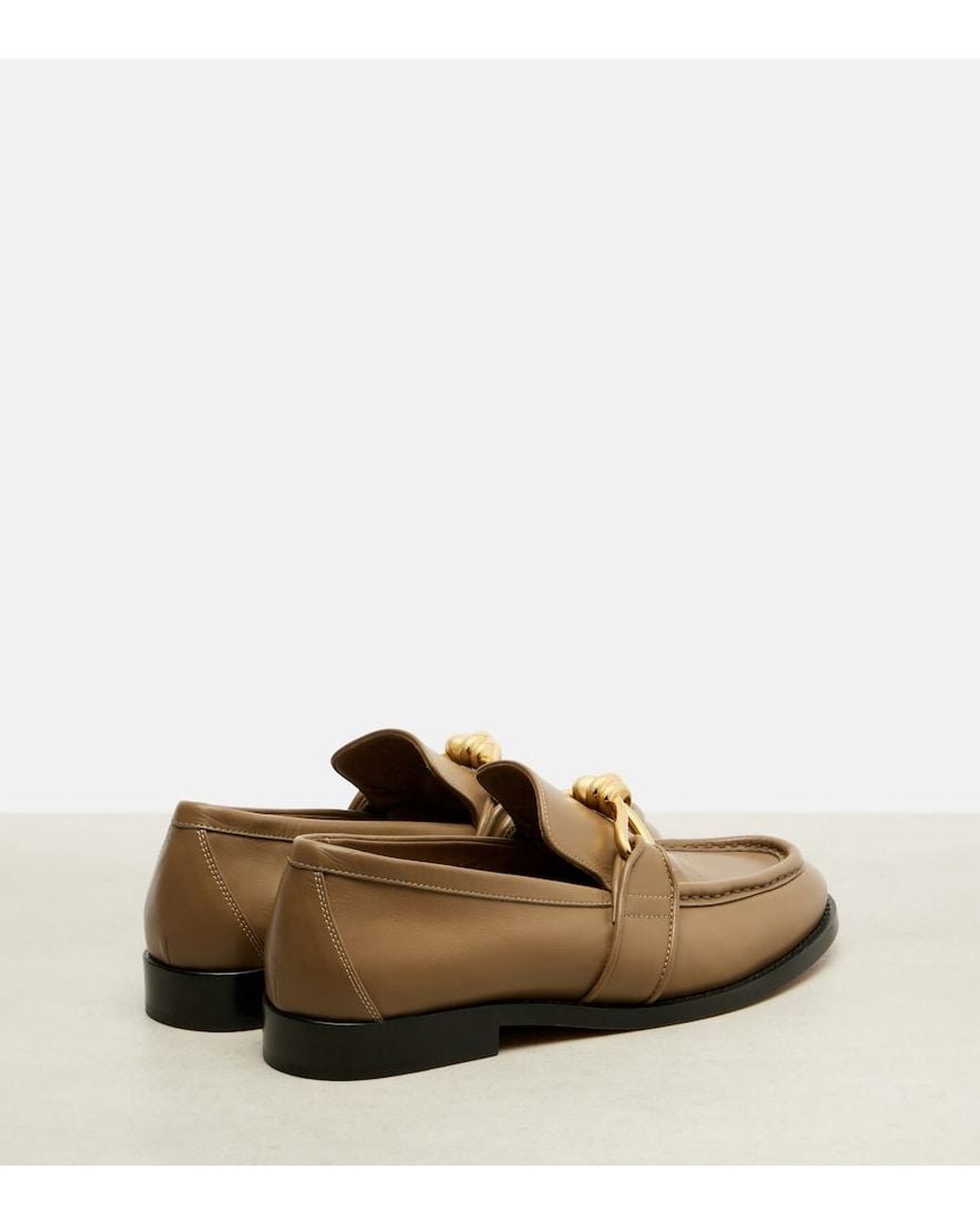 Bottega Veneta Brown Astaire Knot Leather Loafers