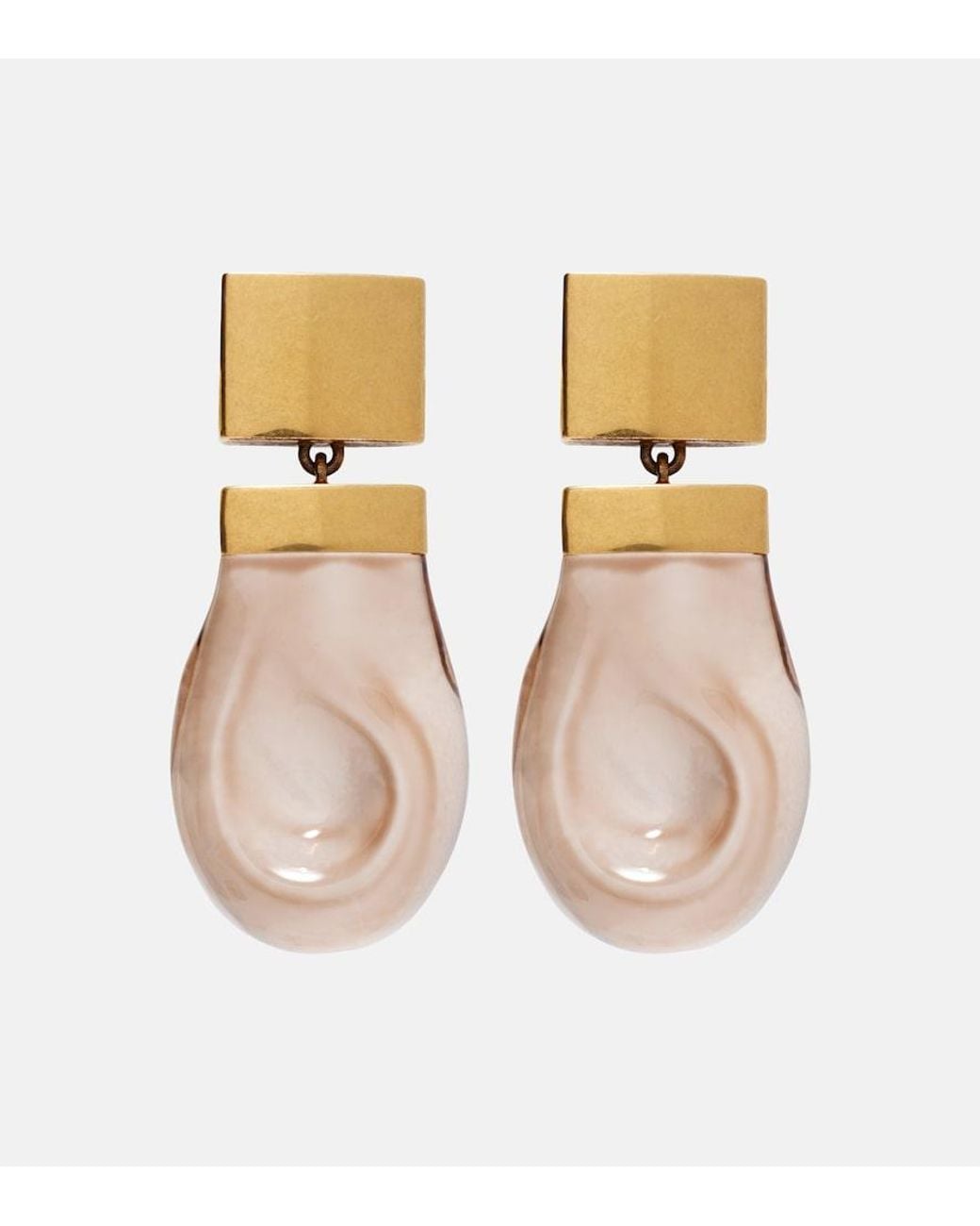 Khaite Metallic Keefe-Plated Drop Earrings