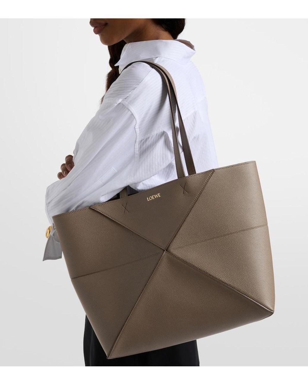 Loewe Natural Puzzle Fold Medium Leather Tote Bag