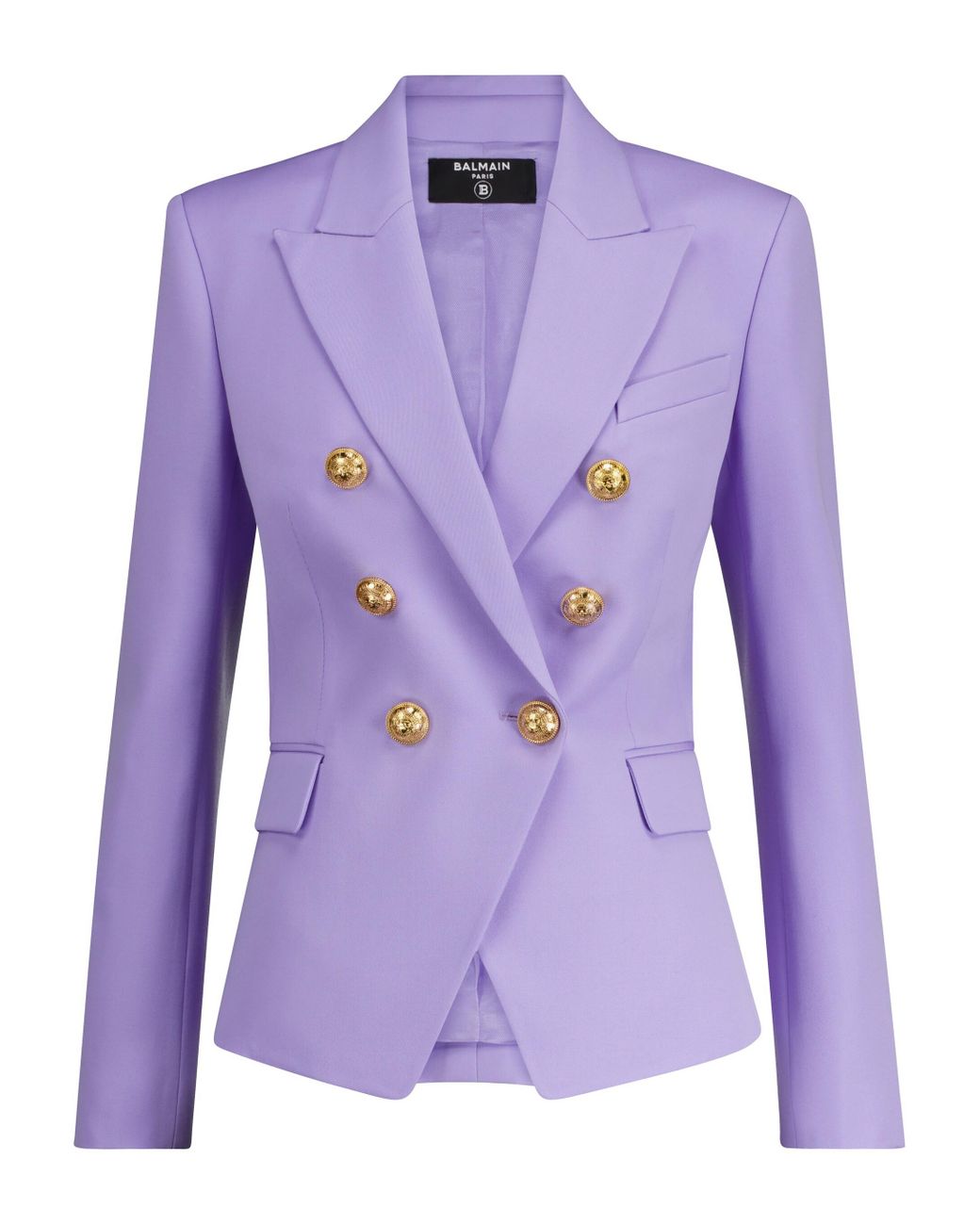 Balmain Grain De Poudre Double Breast Blazer in Purple | Lyst