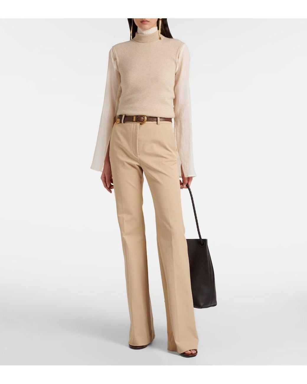 Joseph Natural Tafira Gabardine Flared Pants