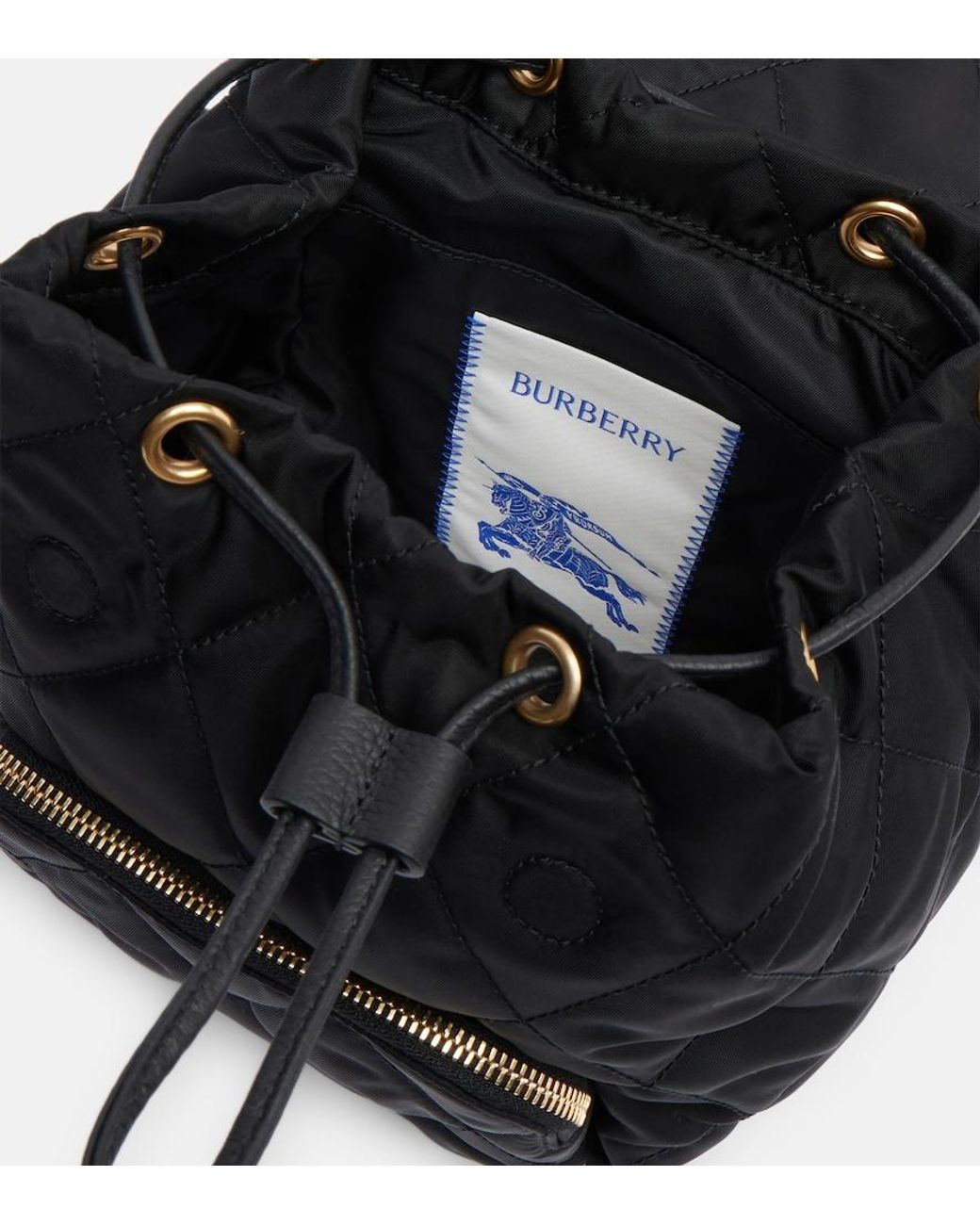 Burberry Black Rucksack Mini Mit Leder