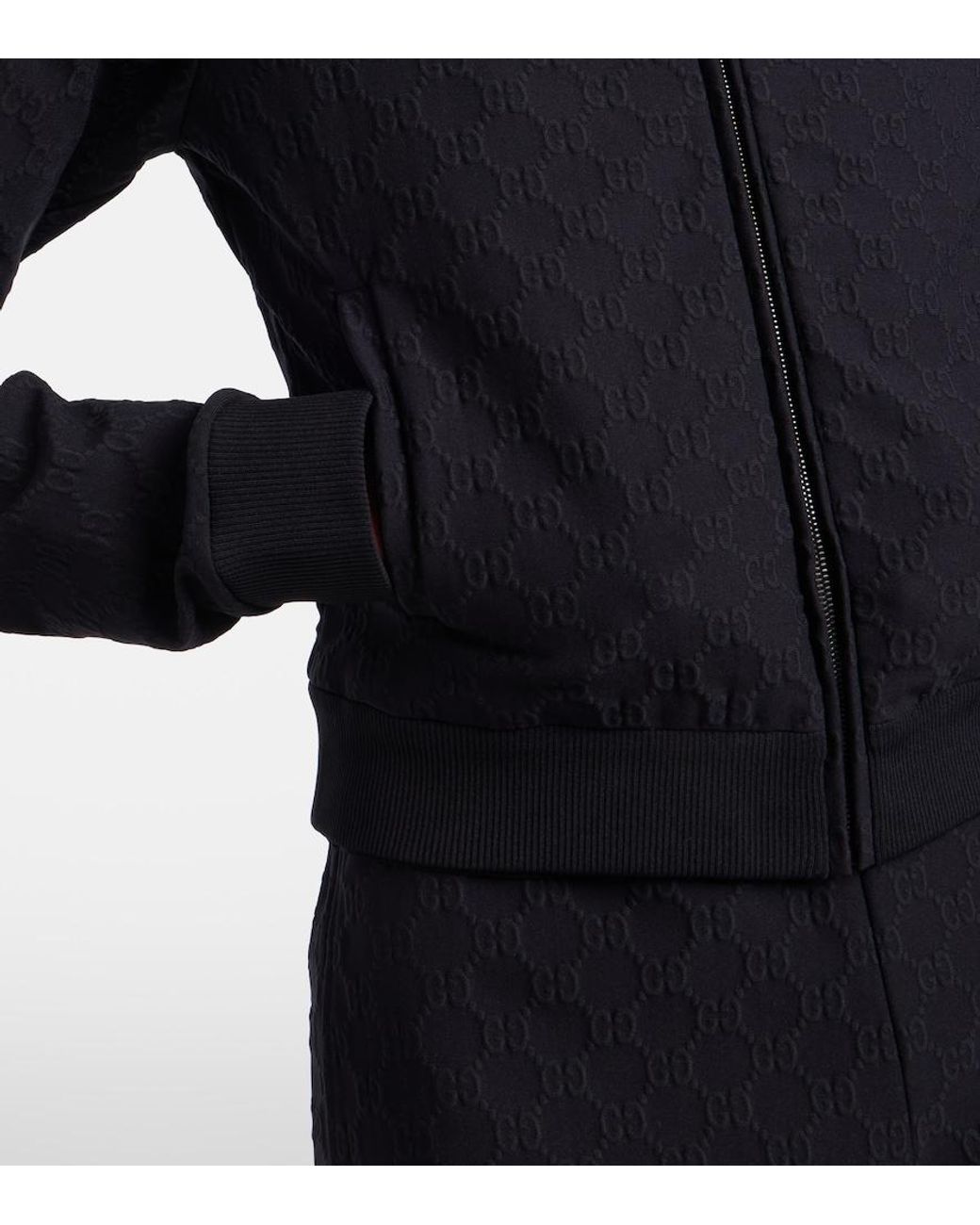 Gucci Blue Gg Jacquard Jersey Track Jacket