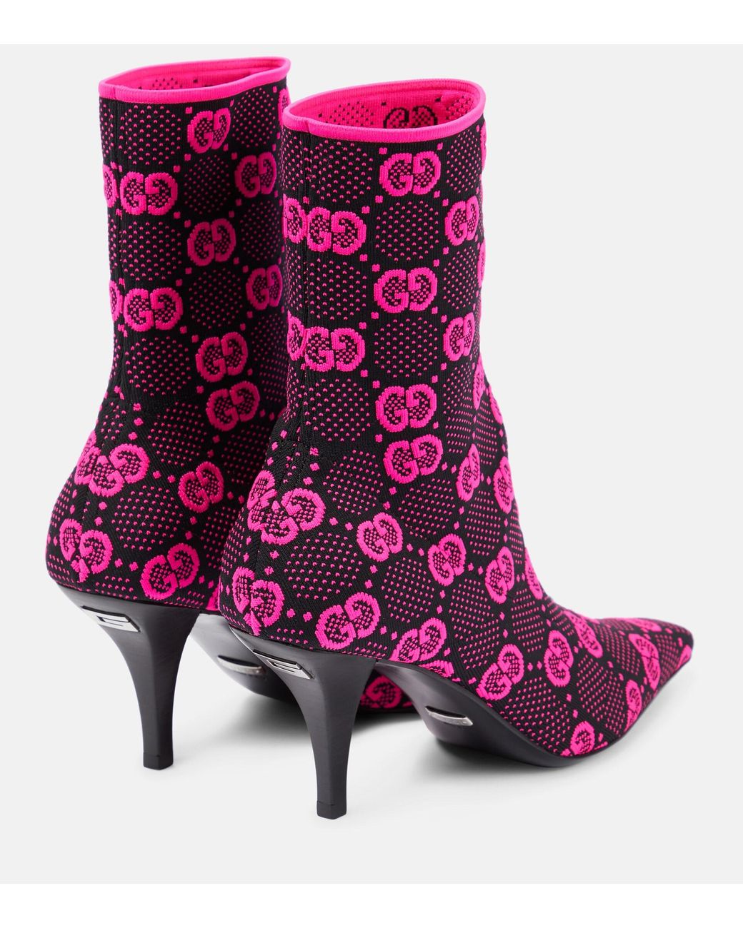 Gucci GG Knit Sock Boots in Purple | Lyst