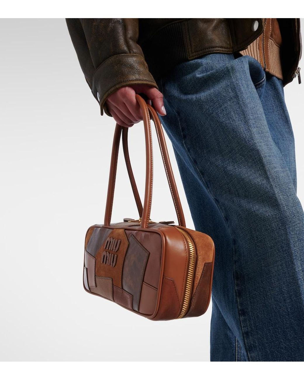 Miu Miu Brown Beau Small Leather Top-Handle Bag