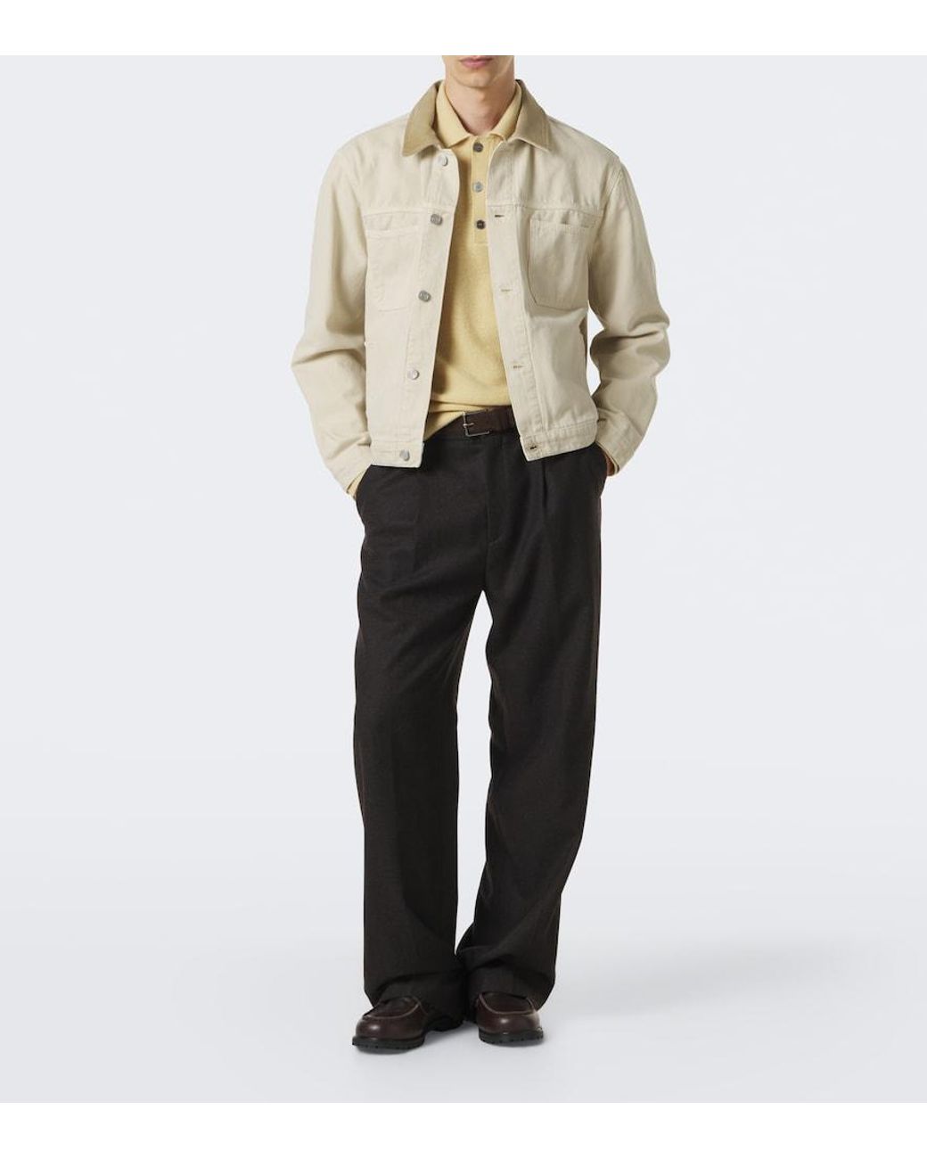 FRAME Natural Suede-Trimmed Cotton Field Jacket for men