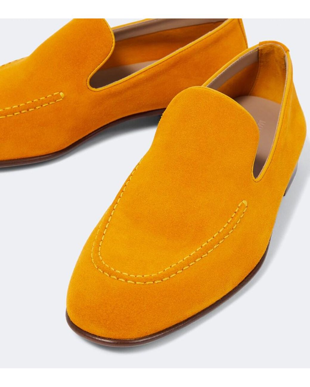 Manolo Blahnik Orange Truro Suede Loafers for men