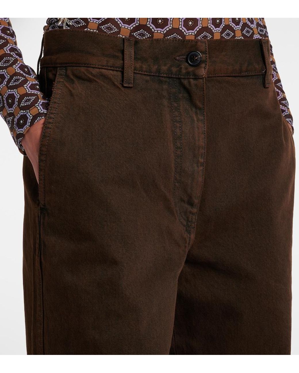 Dries Van Noten Brown High-Rise Straight Jeans