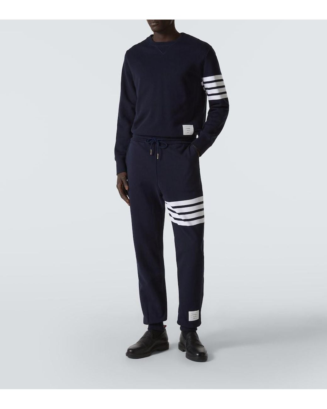 Thom Browne Blue 4-Bar Cotton Sweatpants for men