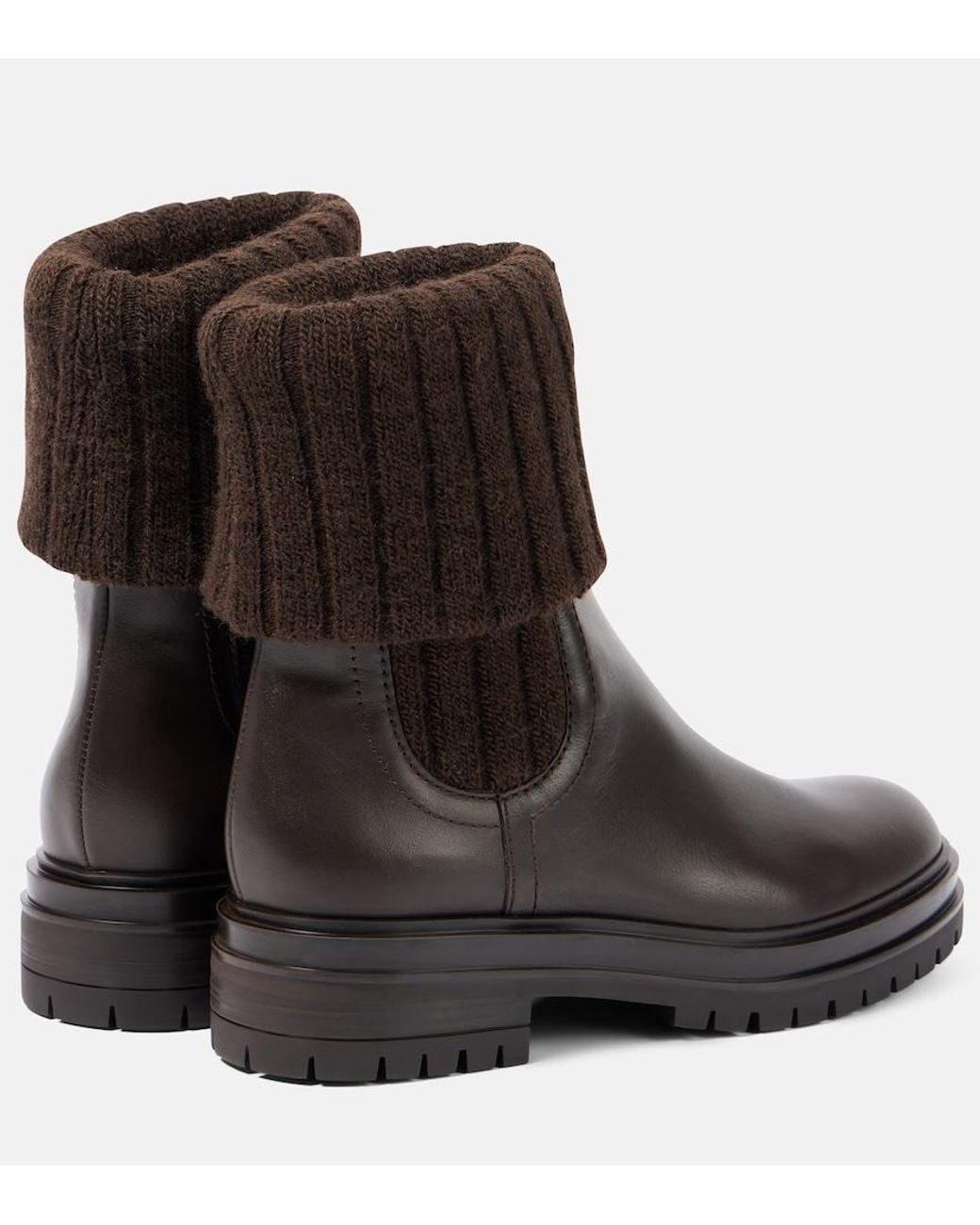 Gianvito Rossi Black Tenney Leather Chelsea Boots