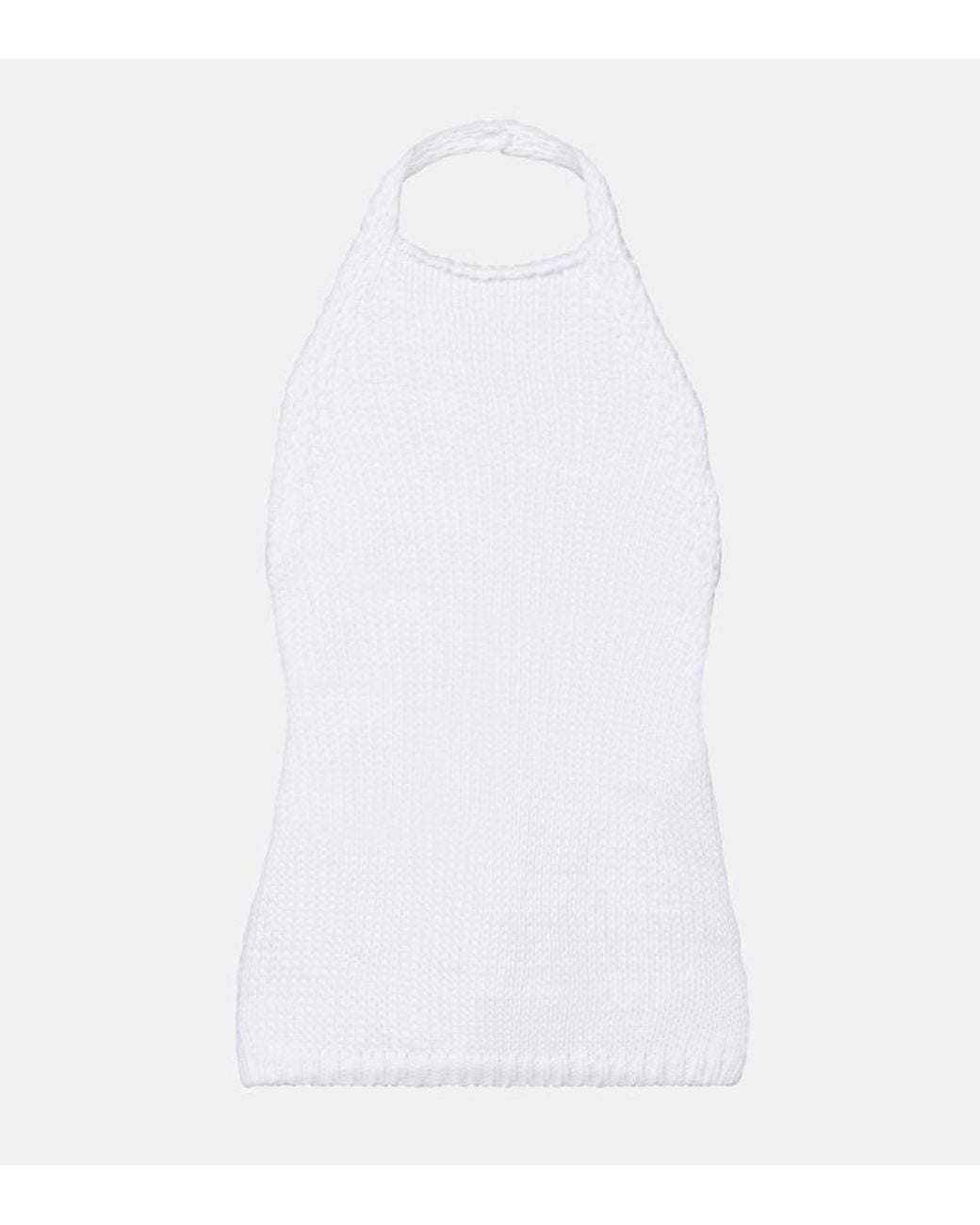 Rohe White Knitted Halterneck Cotton Top