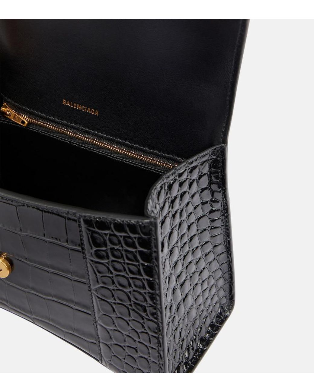 Balenciaga Black Hourglass Small Top Handle Bag