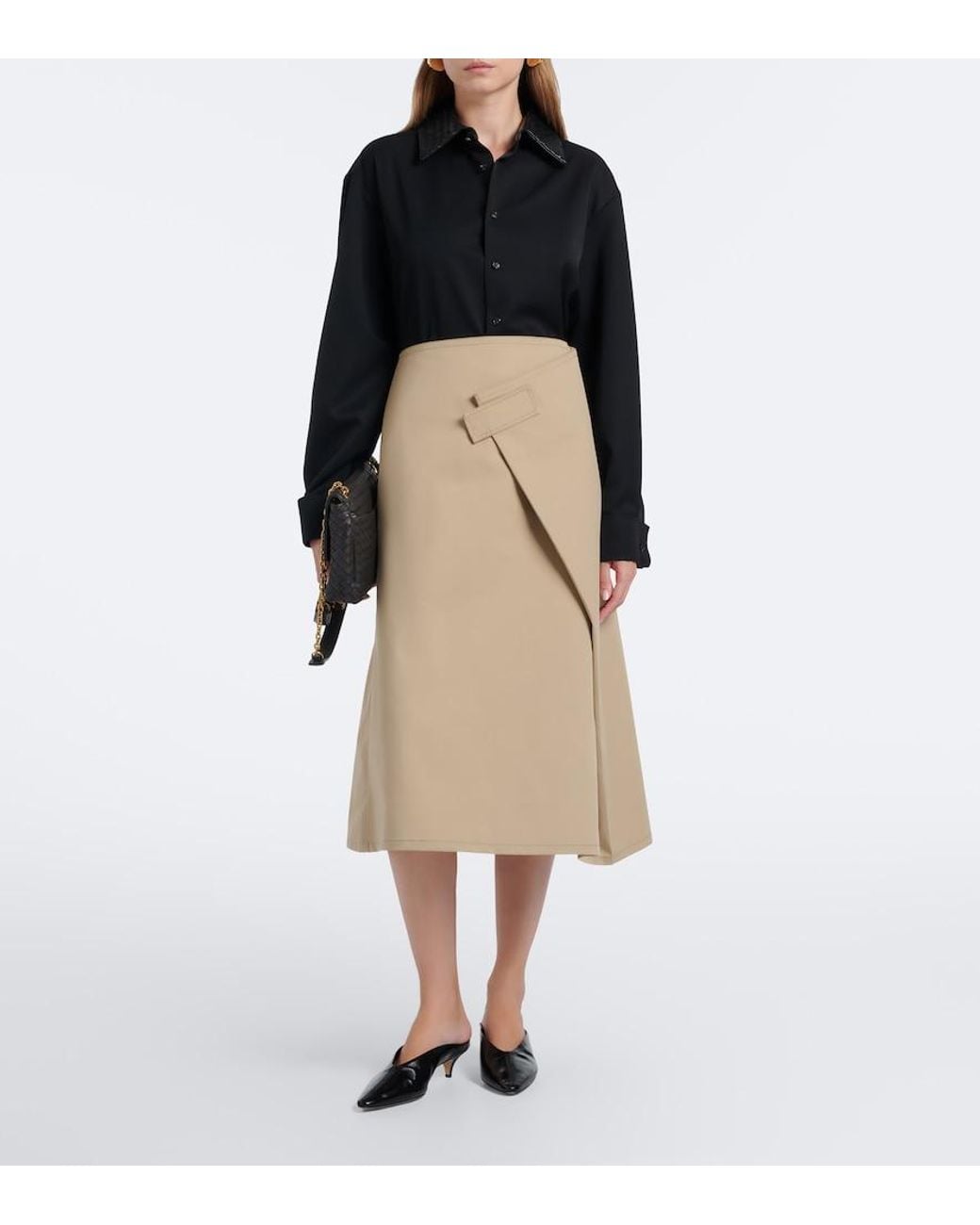 Bottega Veneta Natural Cotton Wrap Skirt