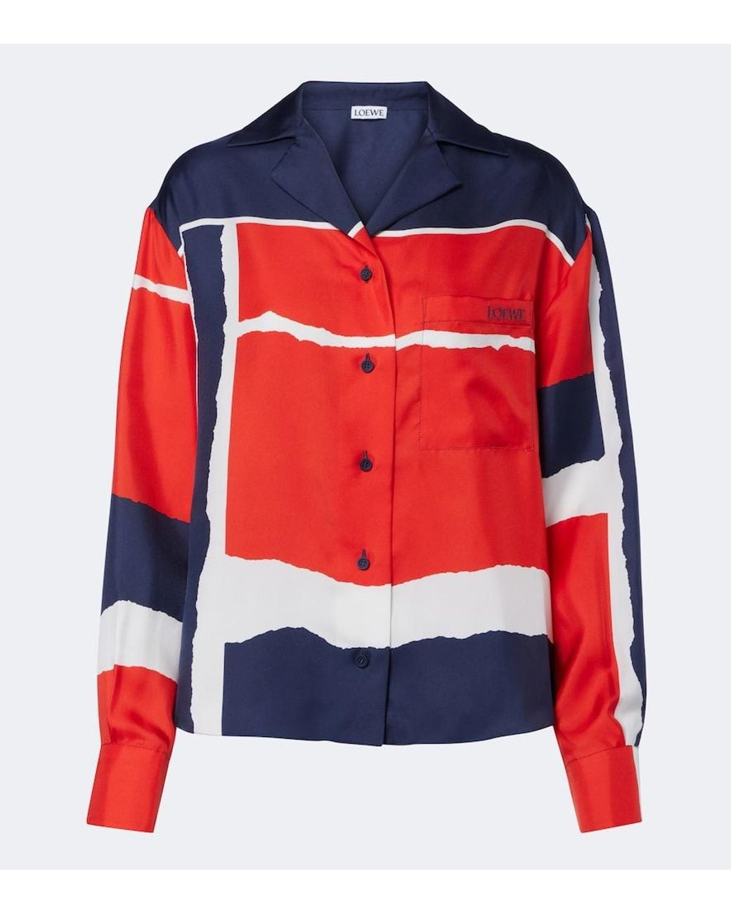 Loewe Red Printed Silk Twill Shirt