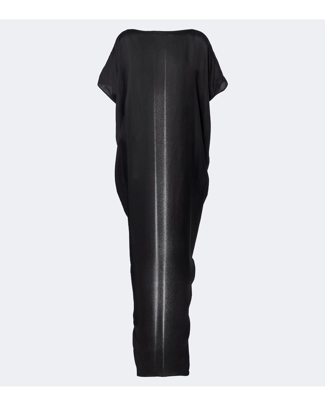 Rick Owens Black Dagger Printed Satin Maxi Dress