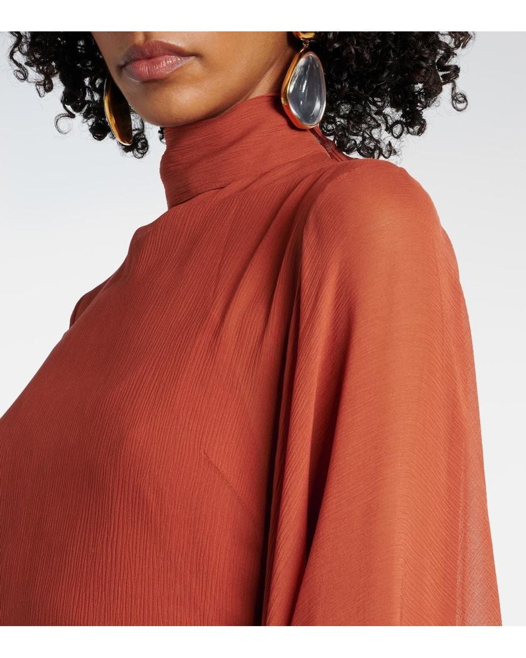 Taller Marmo Red Lanzarote Silk Chiffon Kaftan