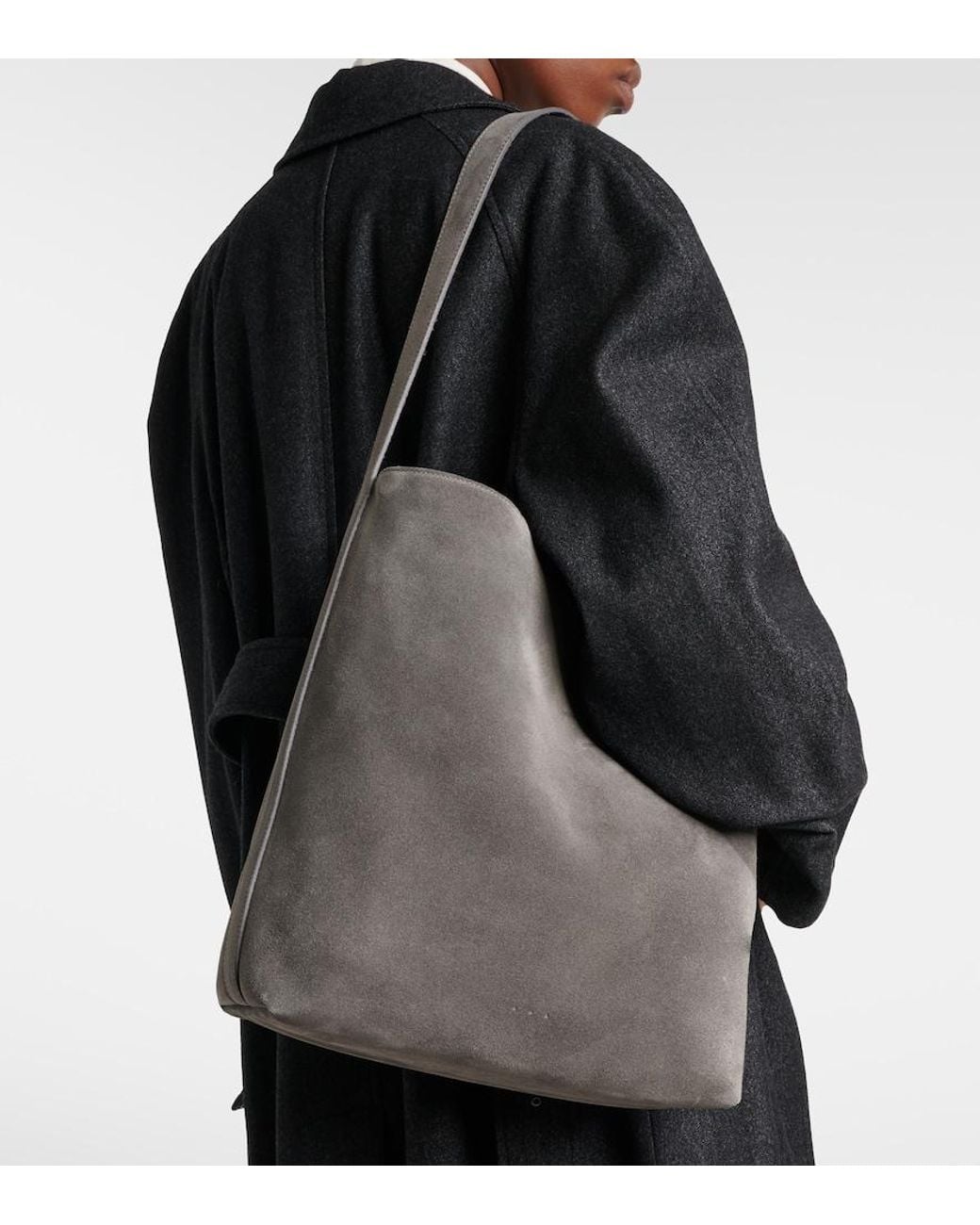 Aesther Ekme Gray Sac Supple Large Suede Tote Bag