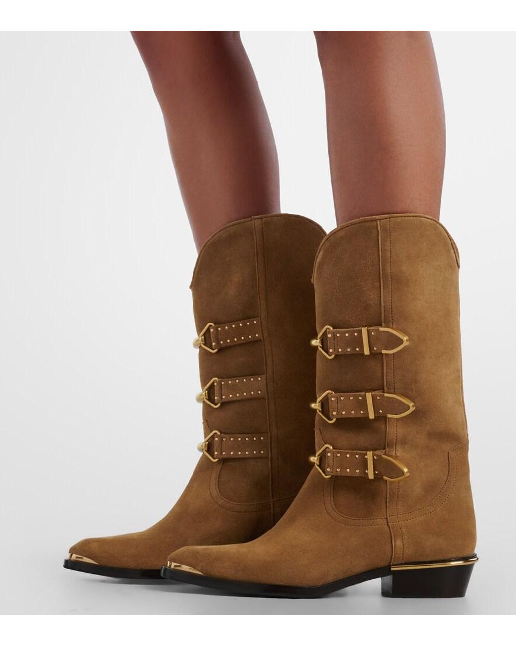 Isabel Marant Brown Mexia 35 Suede Cowboy Boots