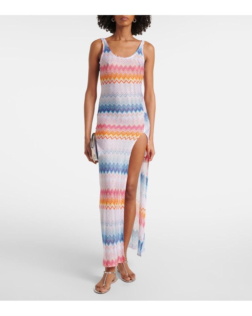 Vestido Con Motivo En Zigzag Missoni de color White