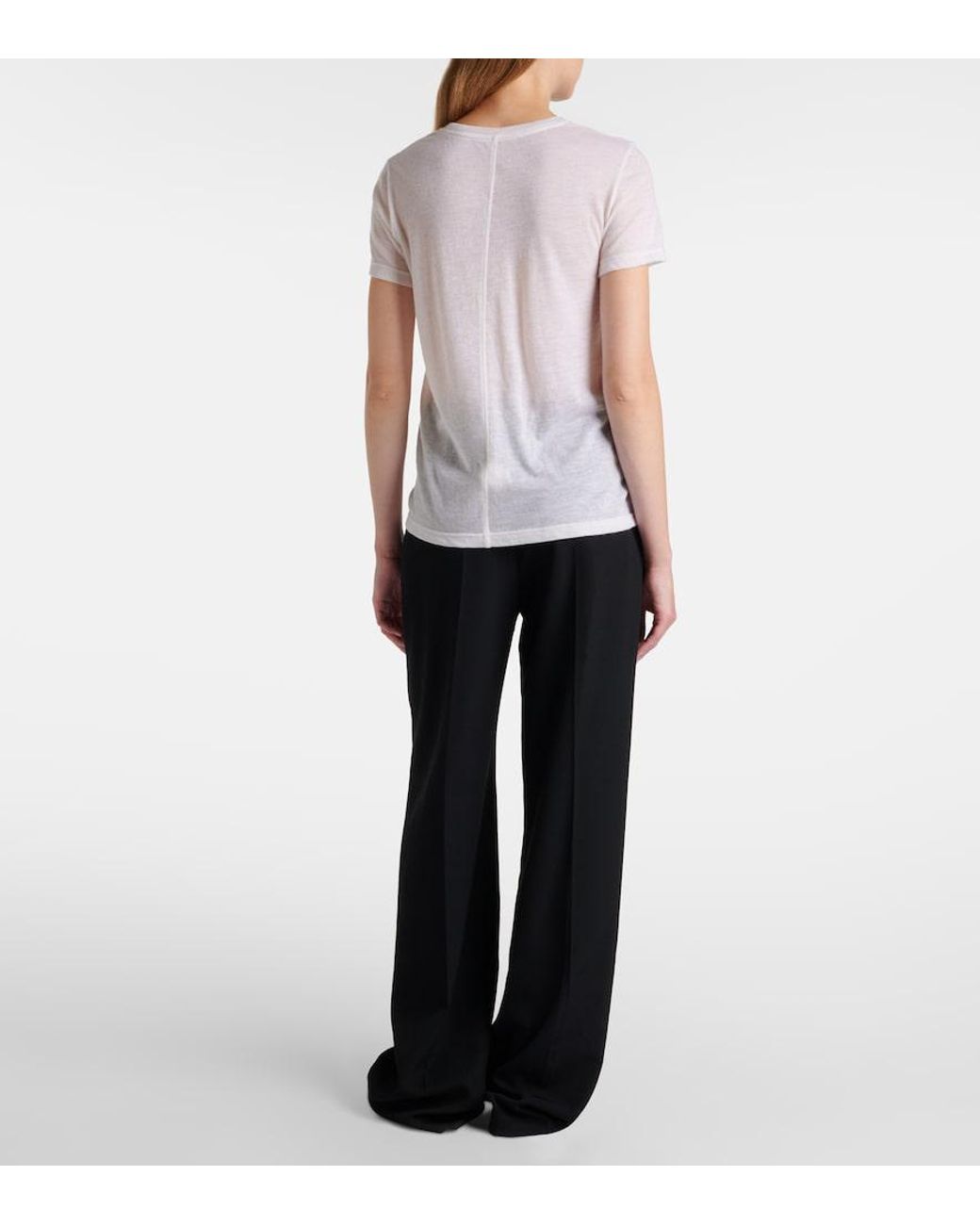 The Row White Wesler Cashmere Top