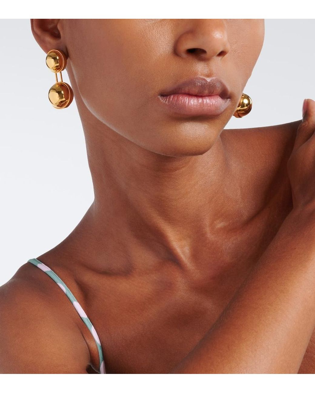 Alaïa Metallic Sphere Small Drop Earrings