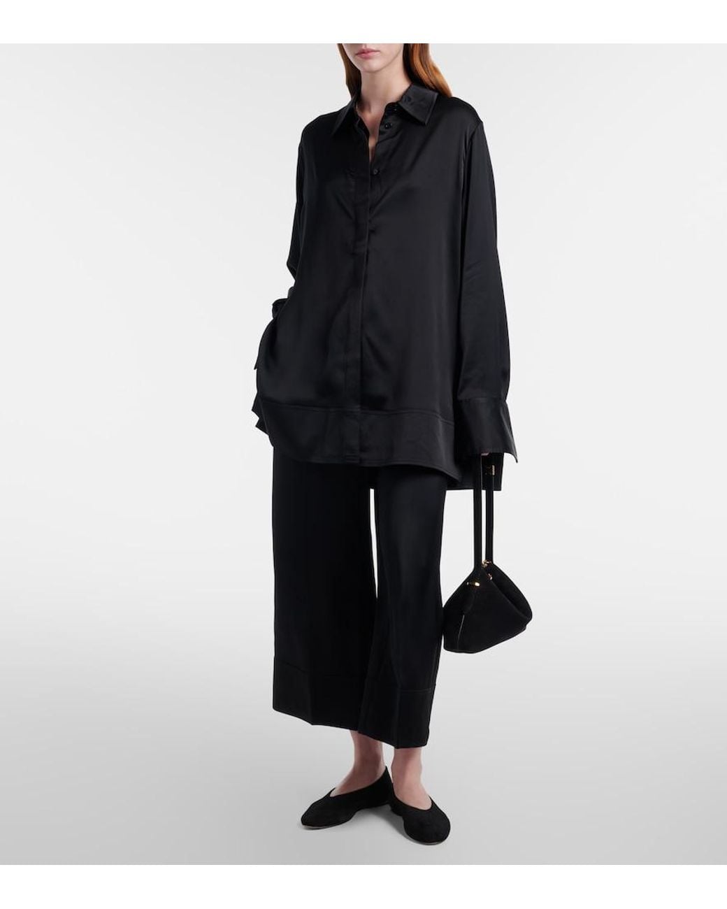 Totême  Black Satin Shirt
