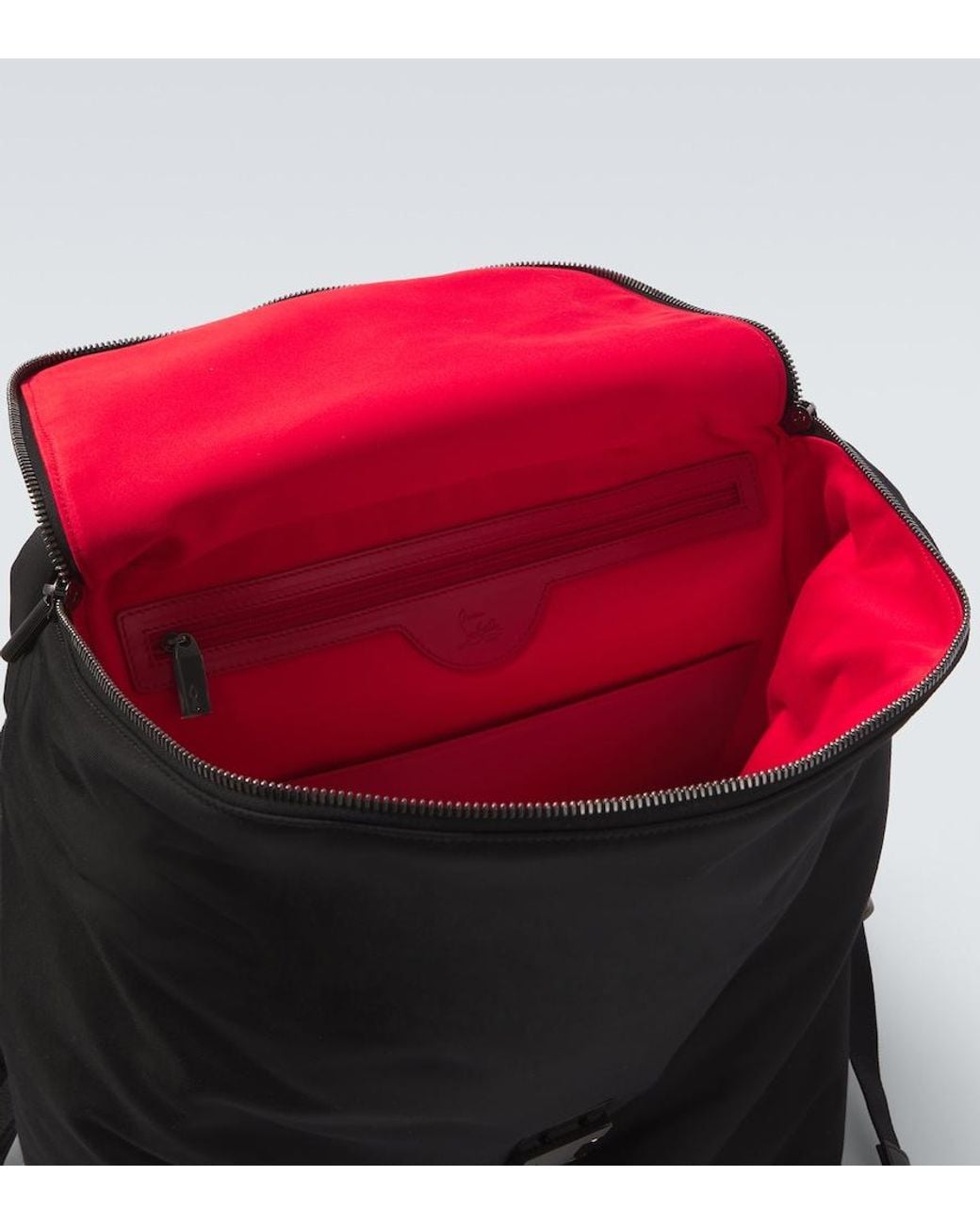 Christian Louboutin Black Nox Leather-Trimmed Backpack for men