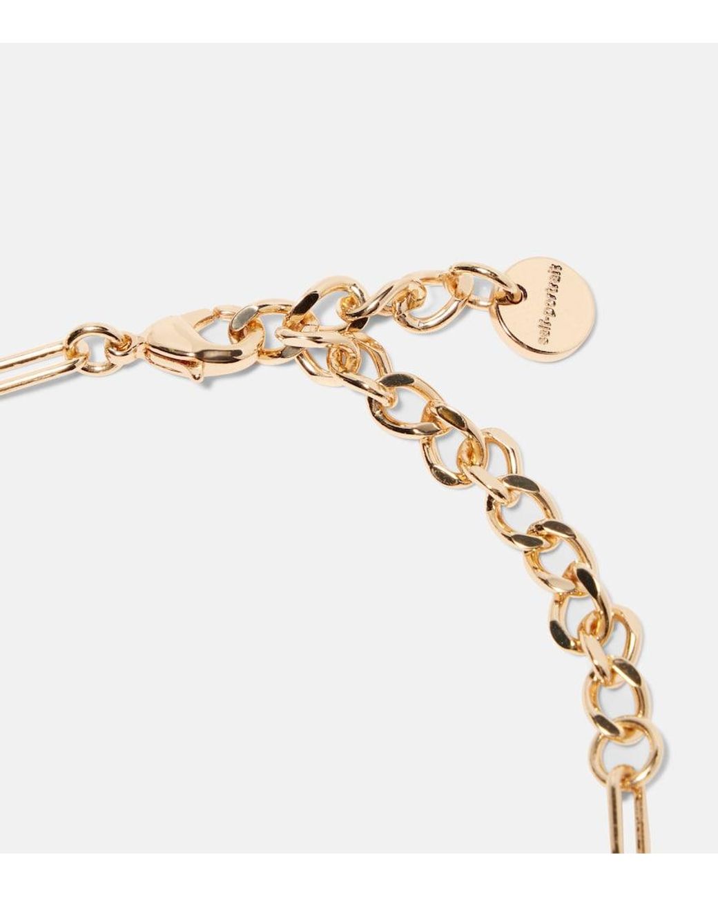 Self-Portrait Metallic Faux Pearl-Embellished Charm Bracelet