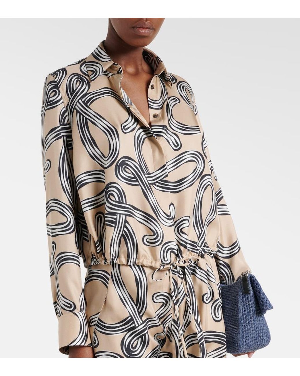 Loewe Natural Paula's Ibiza Anagram Silk Shirt