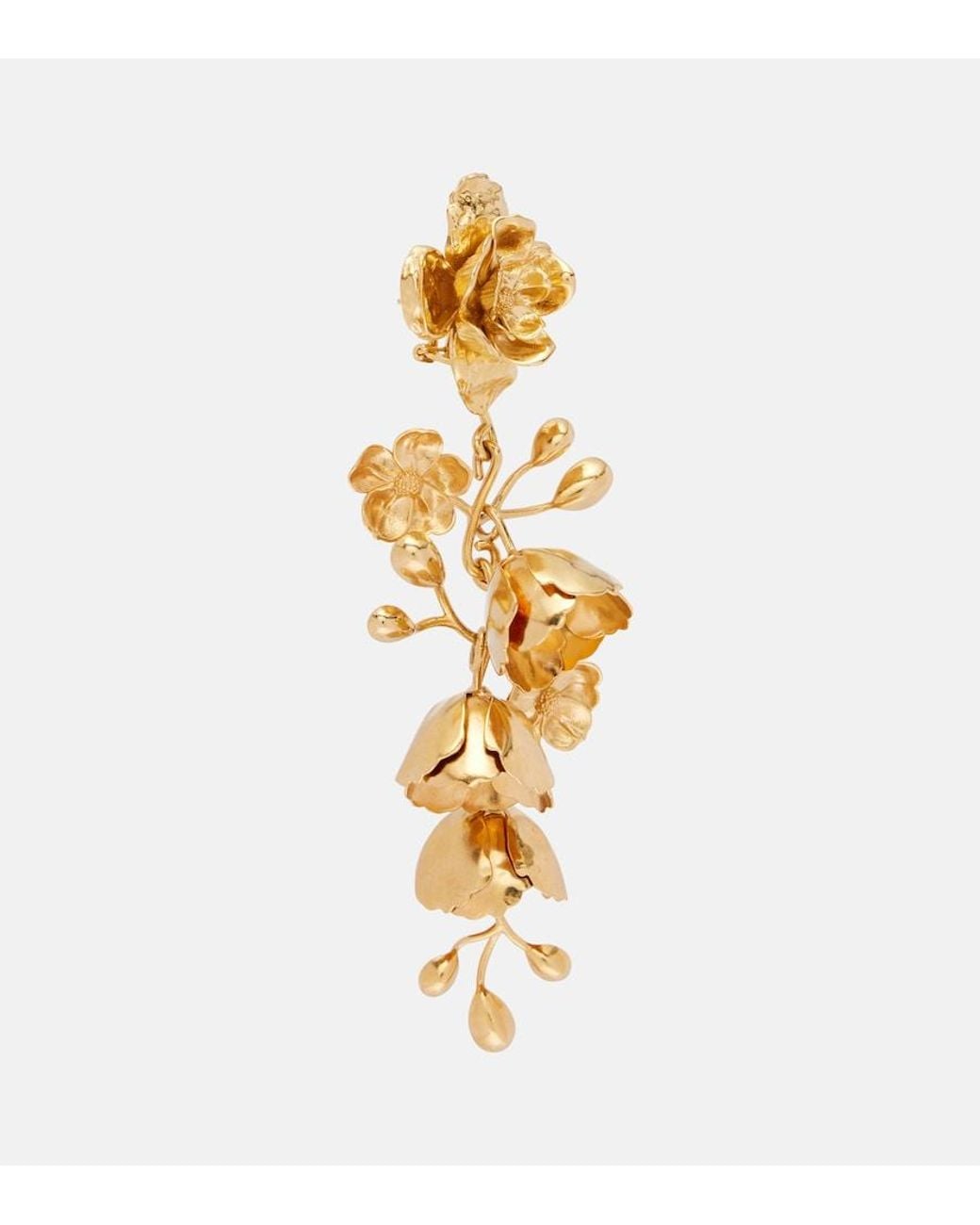 Chloé Metallic Bouquet Floral Drop Earrings