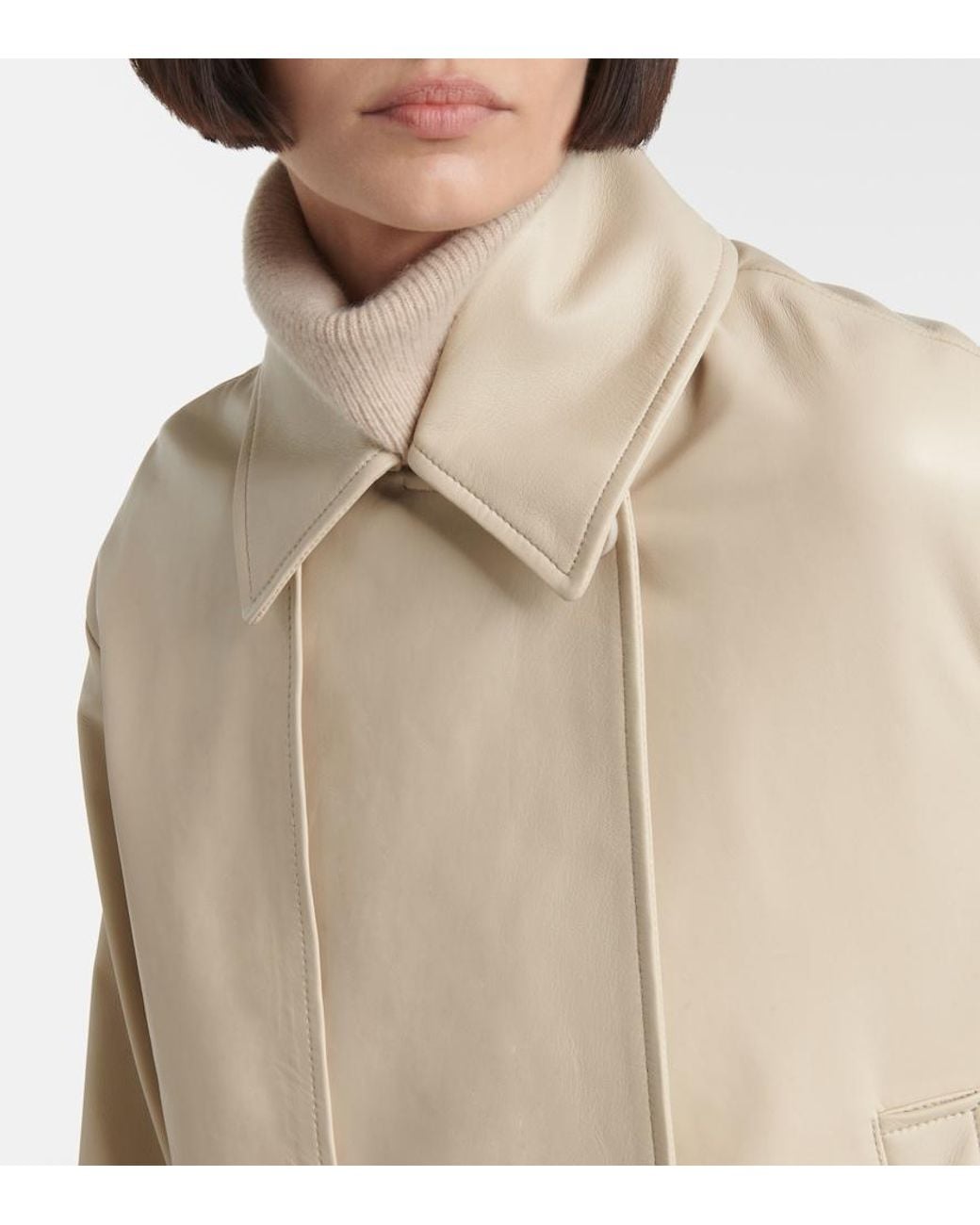 Joseph Natural Cropped Leather Jacket