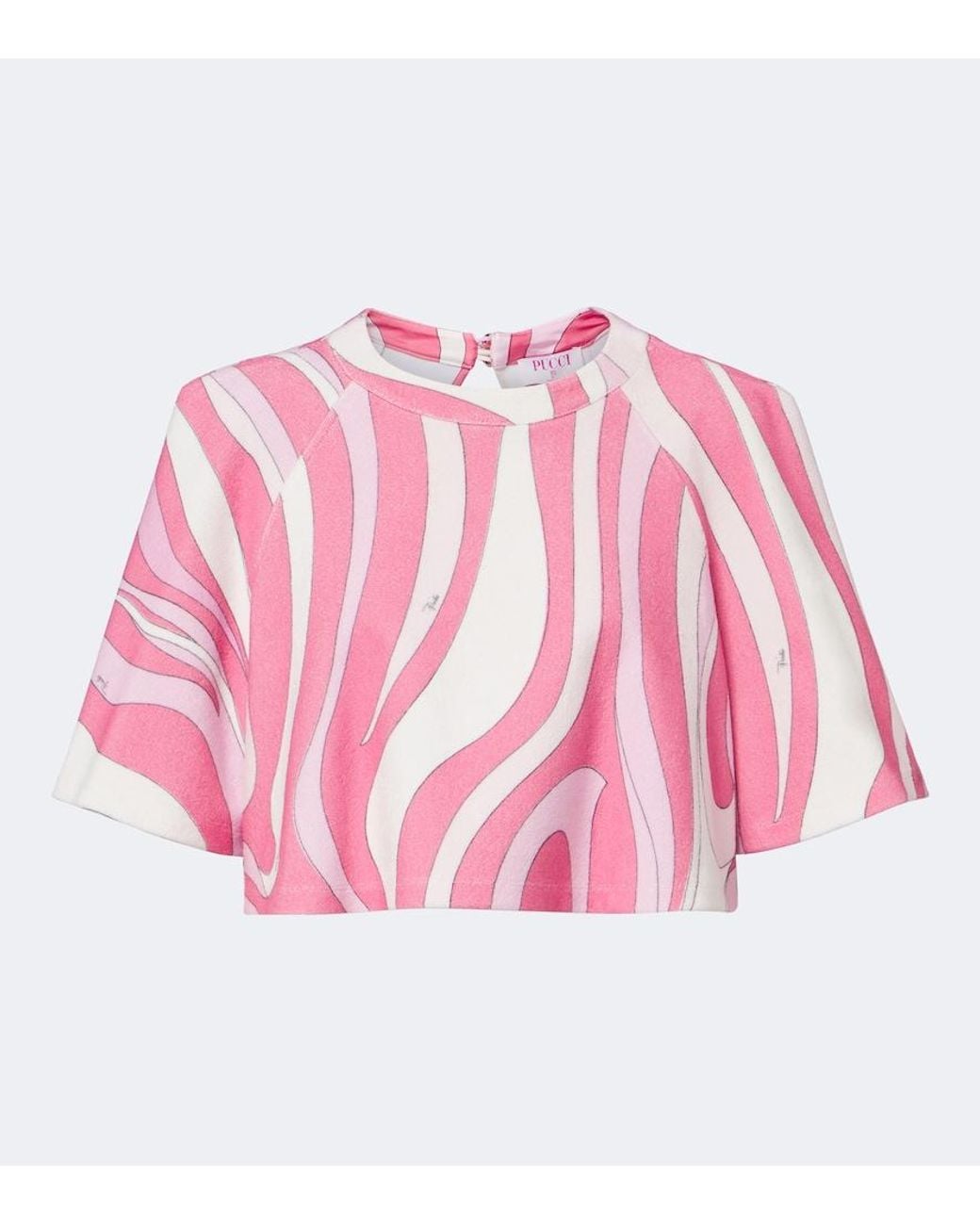 Emilio Pucci Pink Marmo Cotton-Blend Terry Crop Top